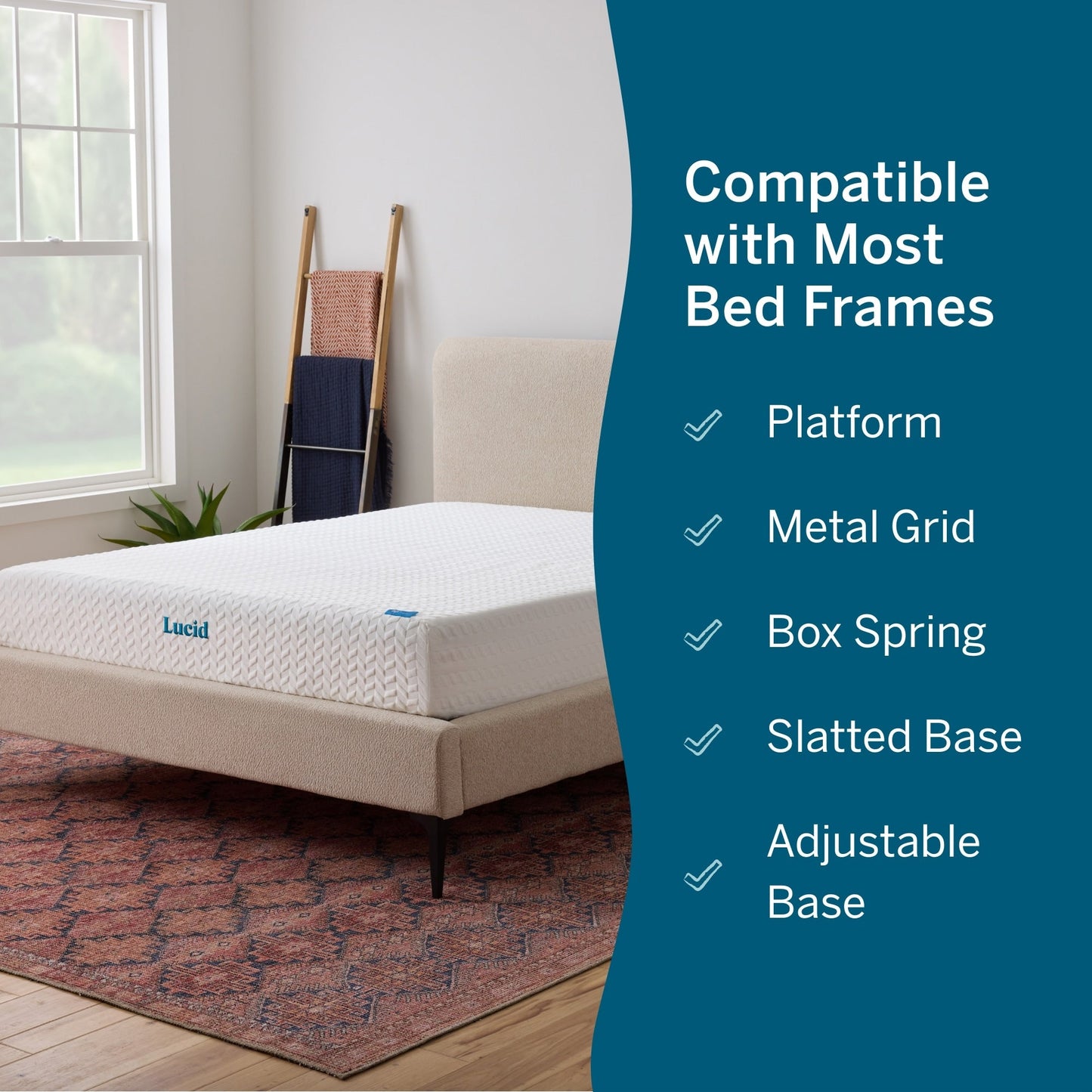 Matelas Lucid en mousse à mémoire de forme de luxe de 10 pouces