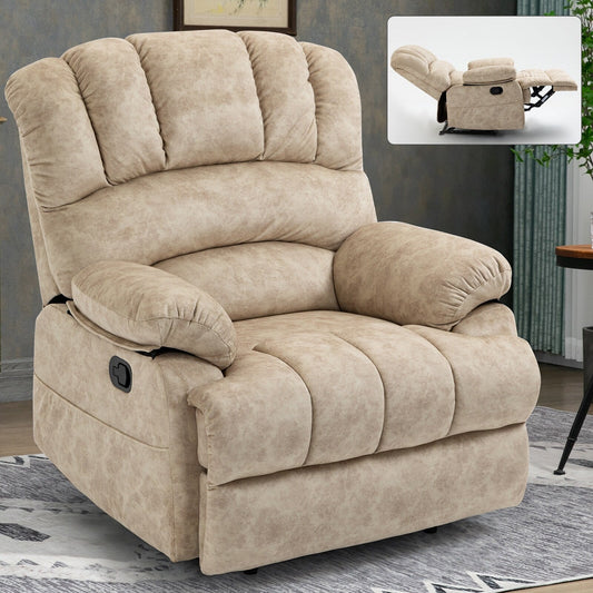 Grand fauteuil inclinable manuel pour adulte, canapé inclinable simple en tissu confortable, fauteuil inclinable rembourré pour salon