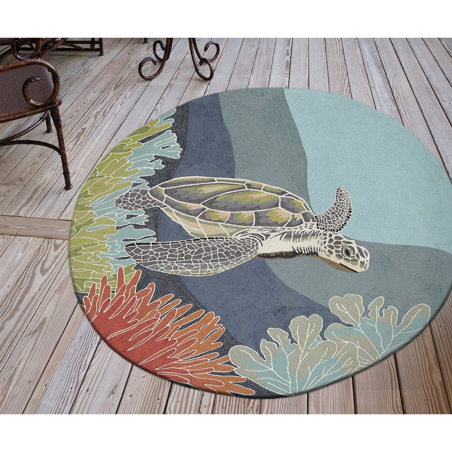 Liora Manne Ravella Akumal Indoor/Outdoor Rug Ocean
