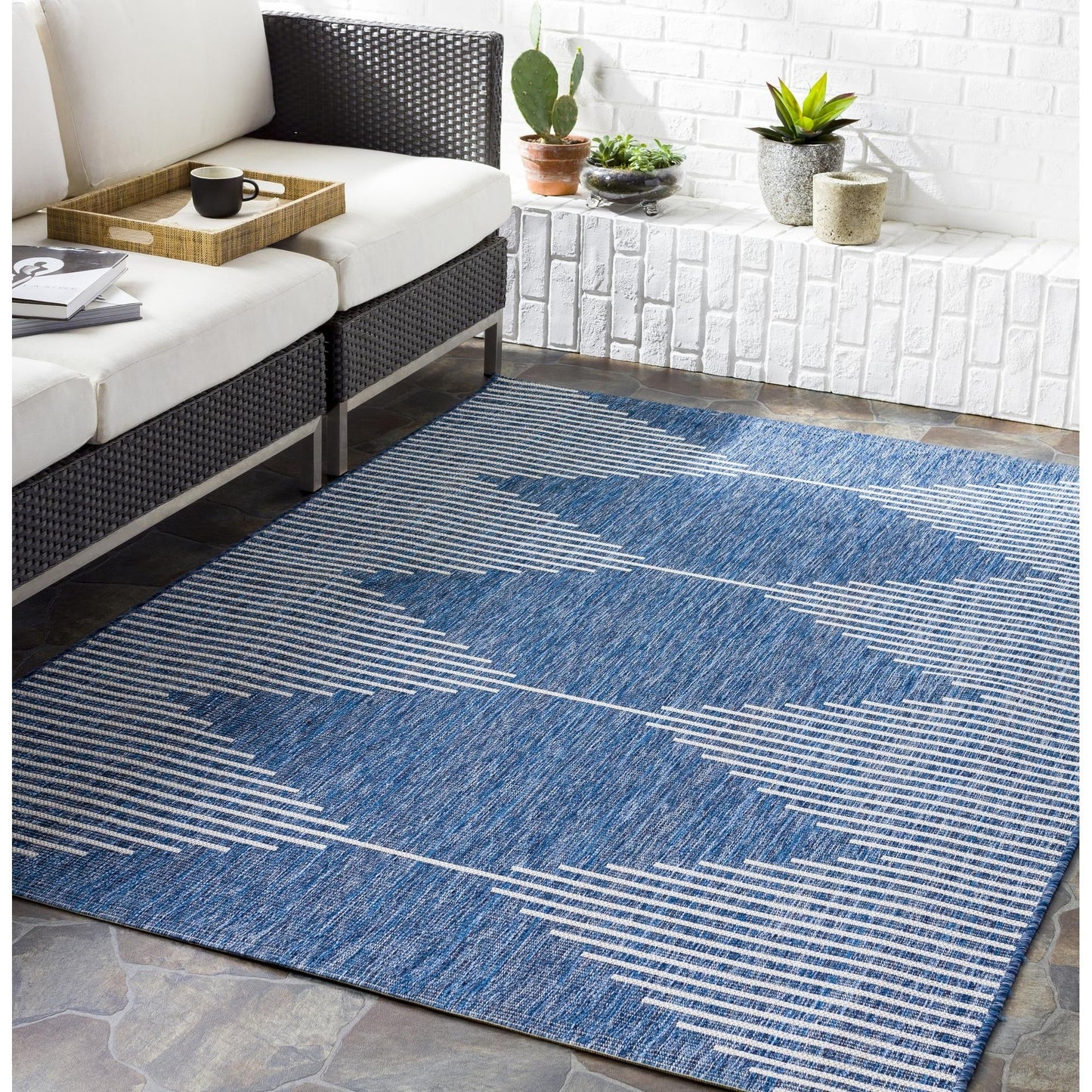 Livabliss Eagean Bohemian Diamond Outdoor Area Rug