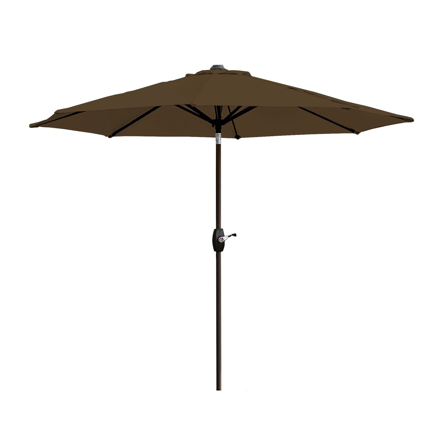 Parasol de patio Lopes de 9 pieds avec base en finition bronze et support de poids inclus