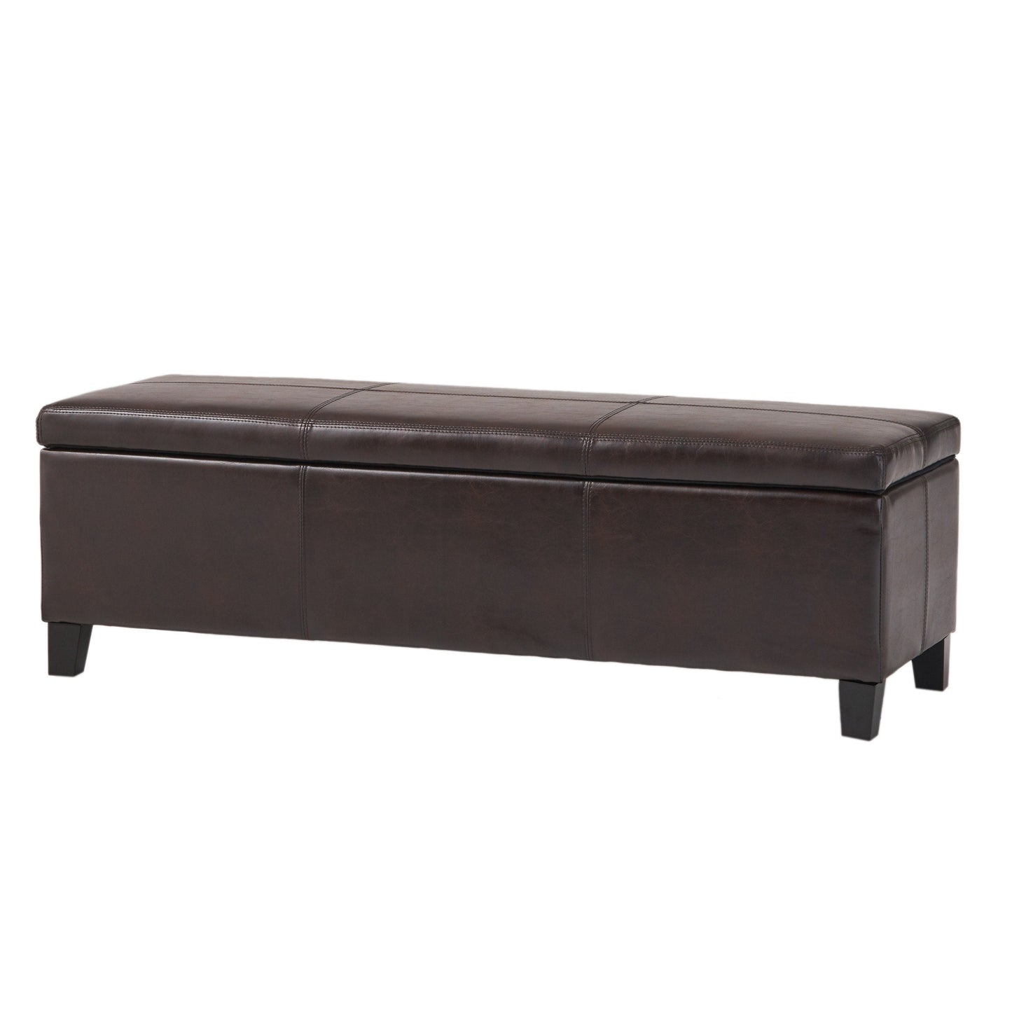 Banc de rangement en similicuir Lucinda par Christopher Knight Home - 51,25 L x 17,50 l x 16,25 H