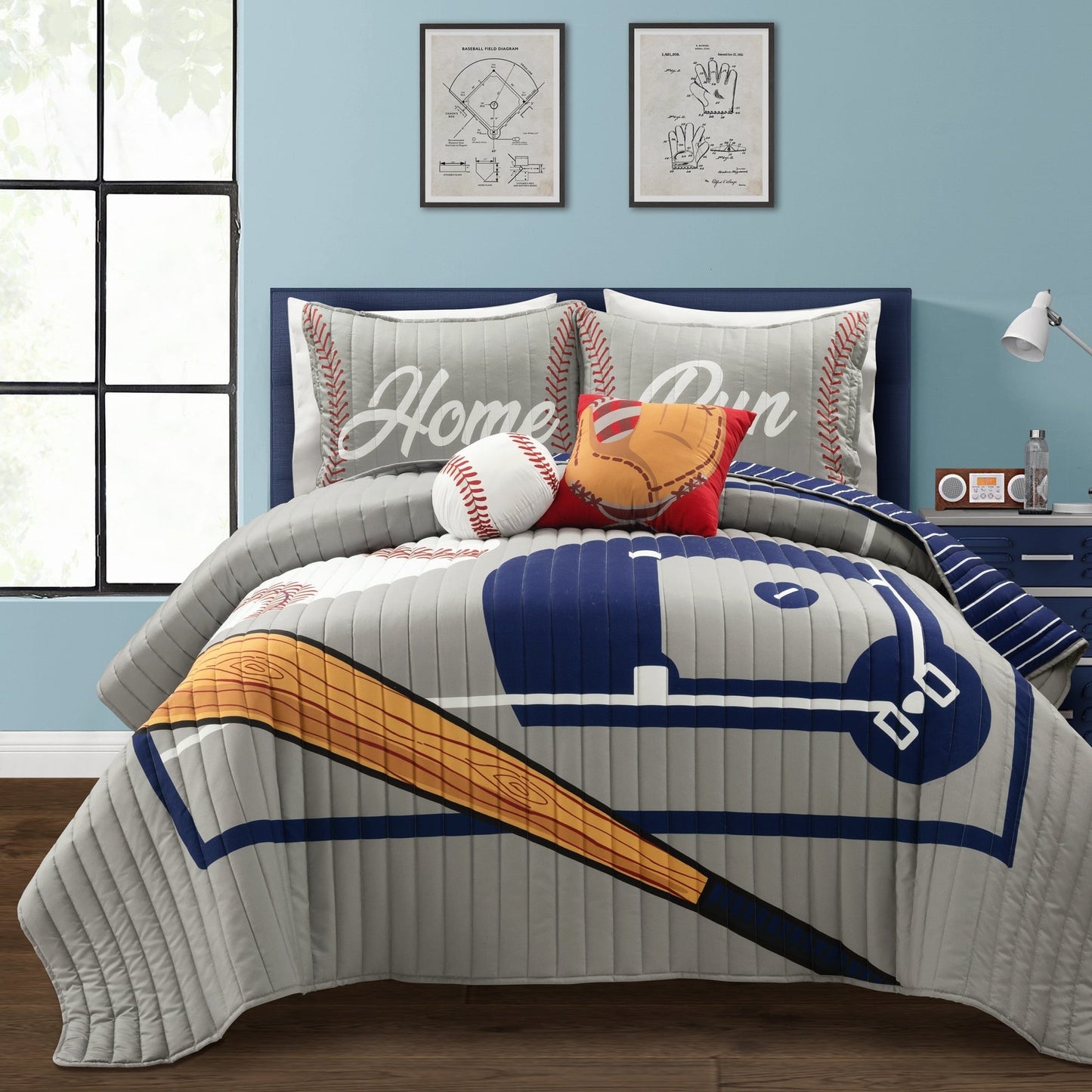 Lush Decor Baseball Game Reversible Oversized Kids Quilt