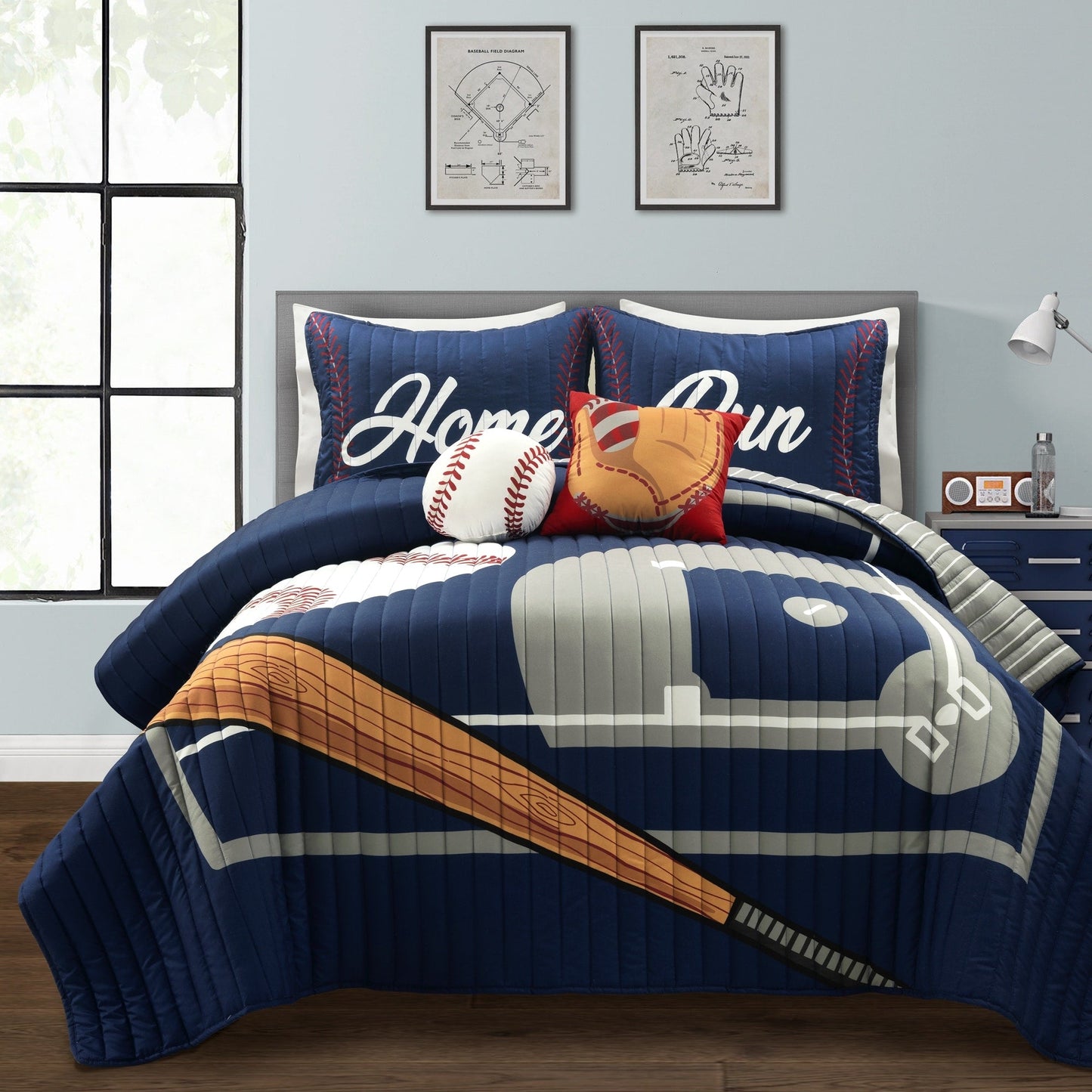 Lush Decor Baseball Game Reversible Oversized Kids Quilt