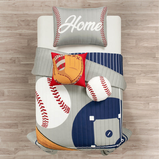 Lush Decor Baseball Game Reversible Oversized Kids Quilt