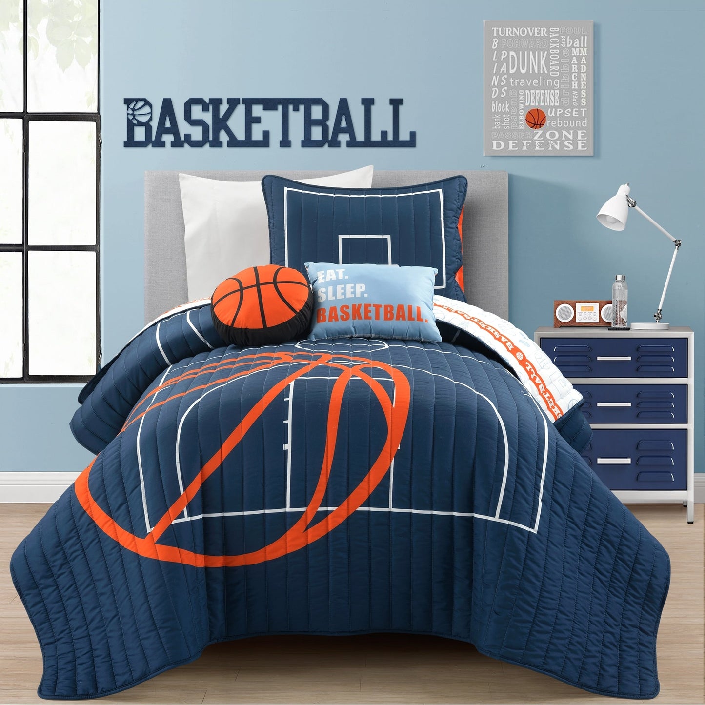 Lush Decor Basketball Game Quilt Set