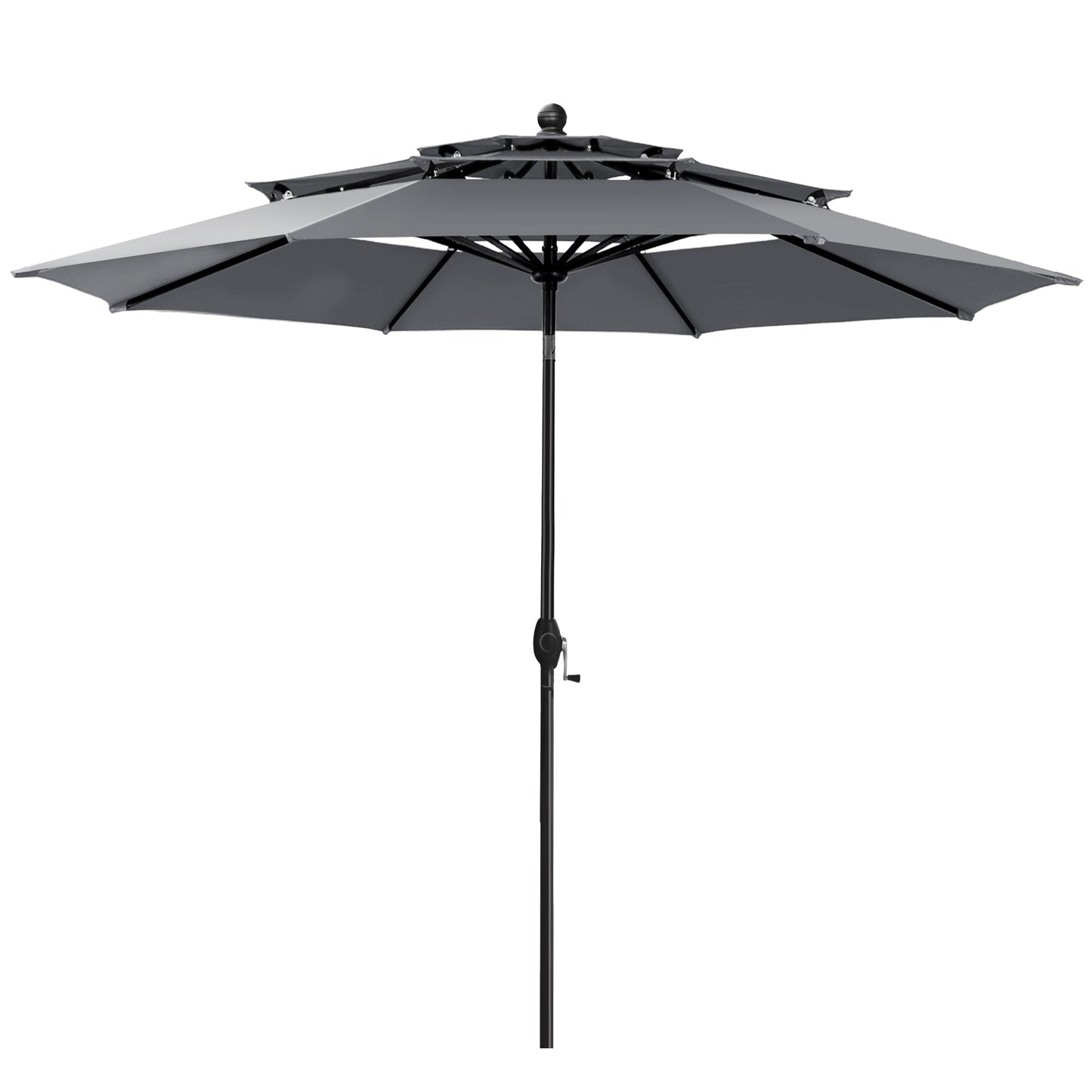 MAISON ARTS 10ft 3 Tiers Vented Patio Outdoor Umbrella with Auto-tilt and Crank Lift