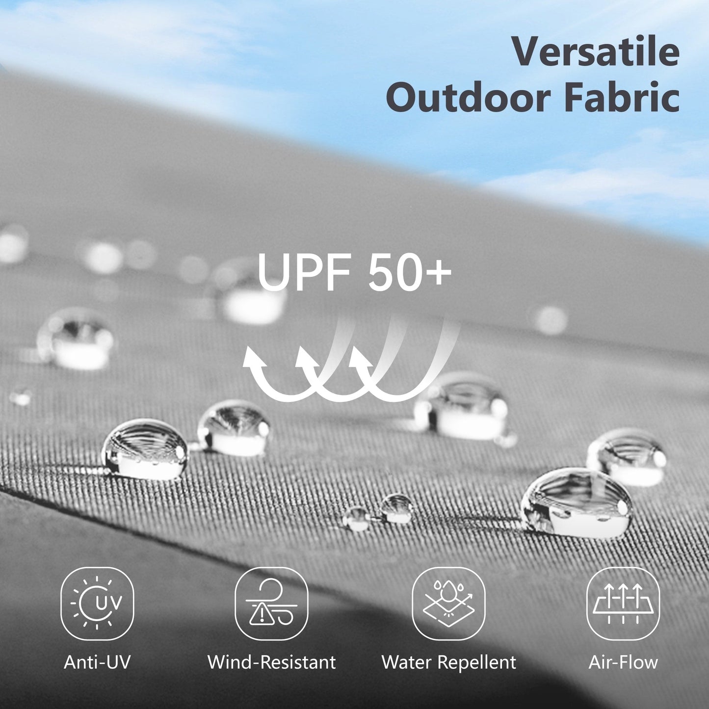 MAISON ARTS 10ft 3 Tiers Vented Patio Outdoor Umbrella with Auto-tilt and Crank Lift