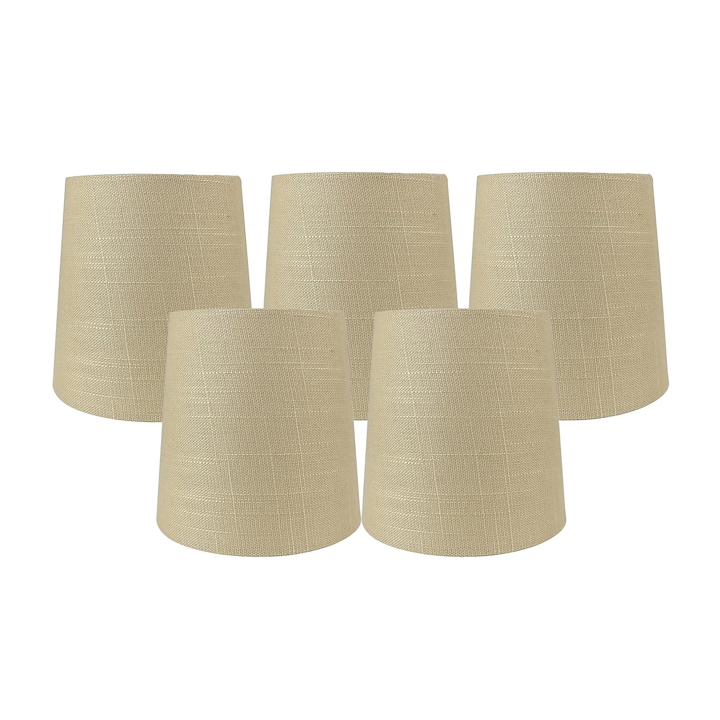 MERIVILLE Linen Clip On Chandelier Lamp Shades, 4-inch by 5-inch by 5-inch