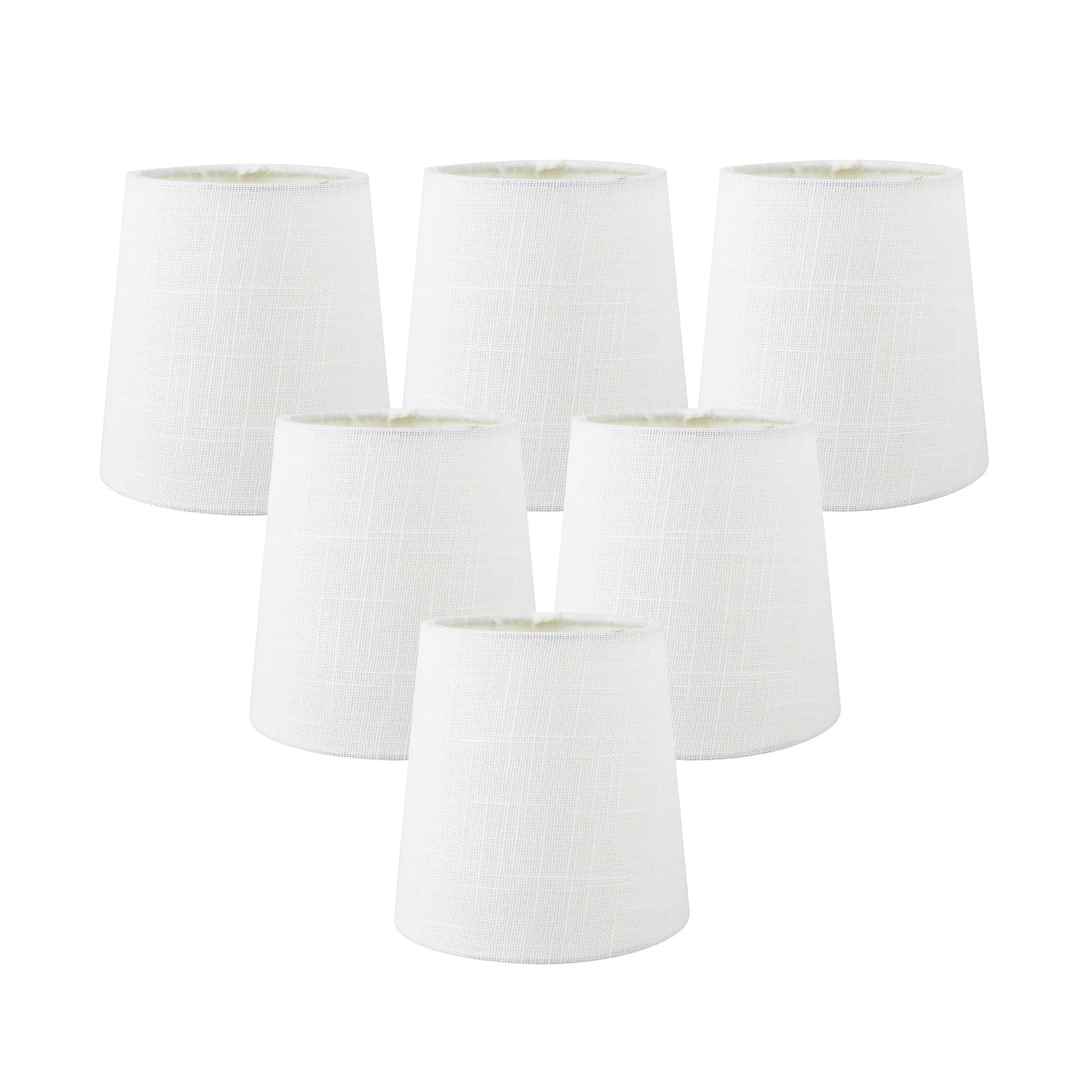 MERIVILLE Linen Clip On Chandelier Lamp Shades, 4-inch by 5-inch by 5-inch