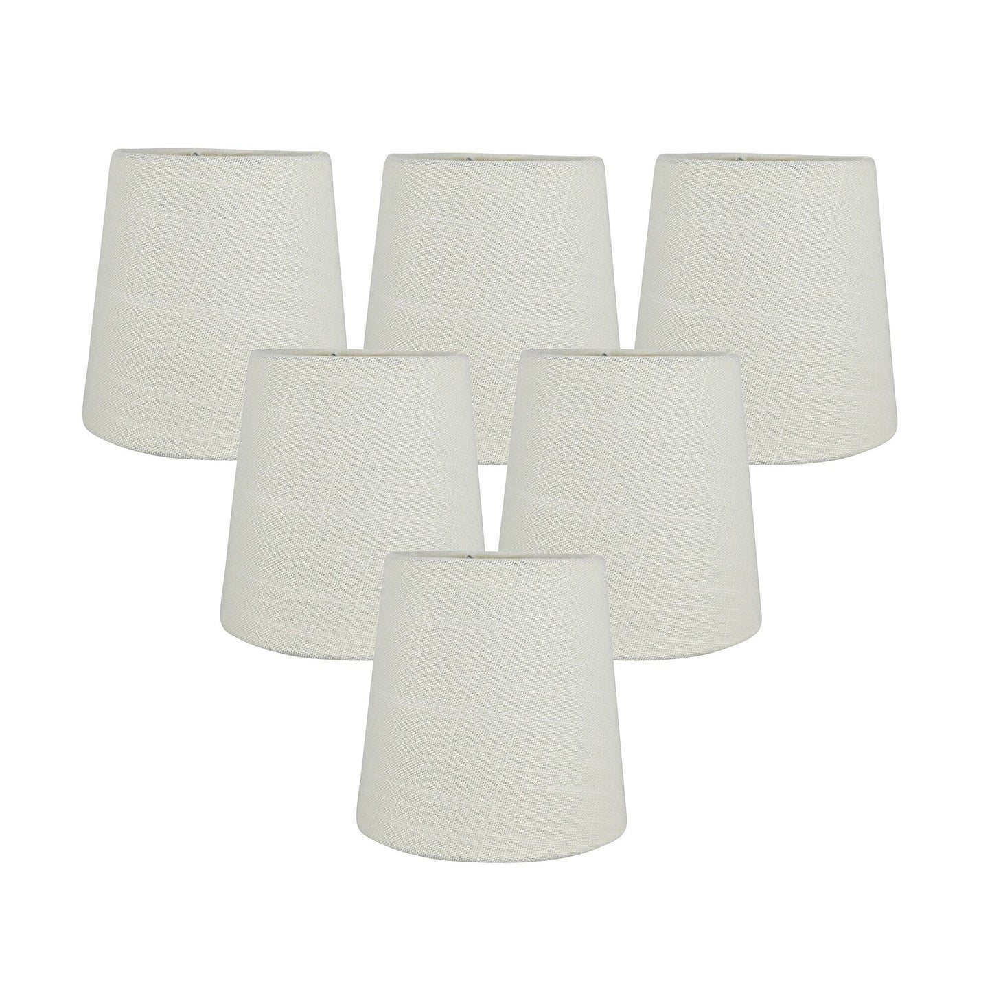 MERIVILLE Linen Clip On Chandelier Lamp Shades, 4-inch by 5-inch by 5-inch