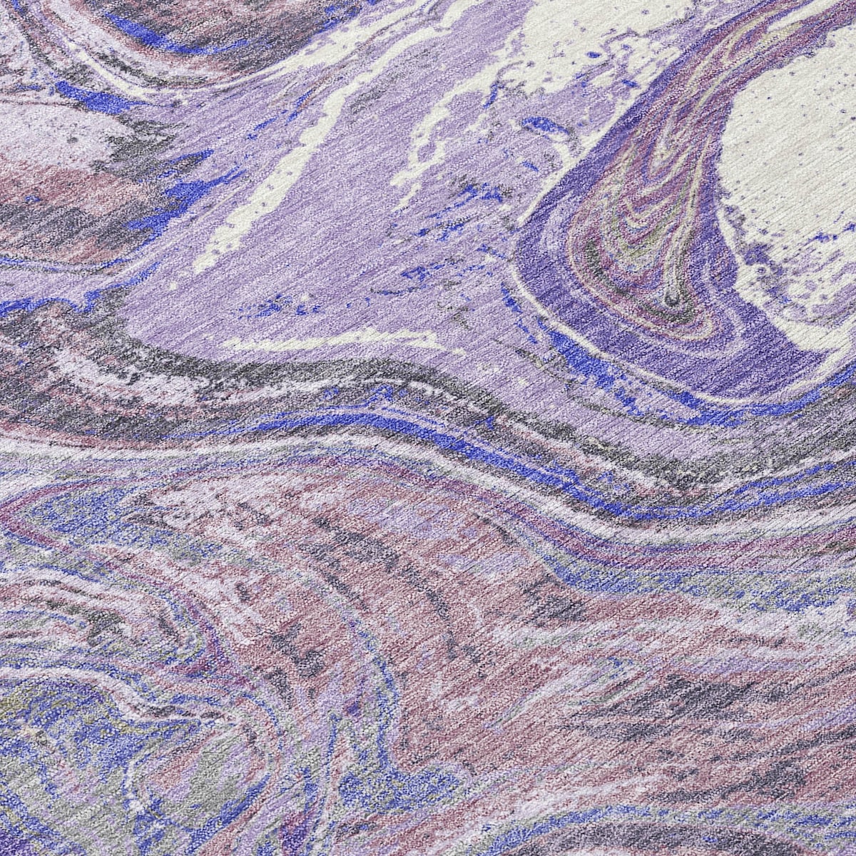 Machine Washable Indoor/ Outdoor Abstract Brushstroke Chantille Rug