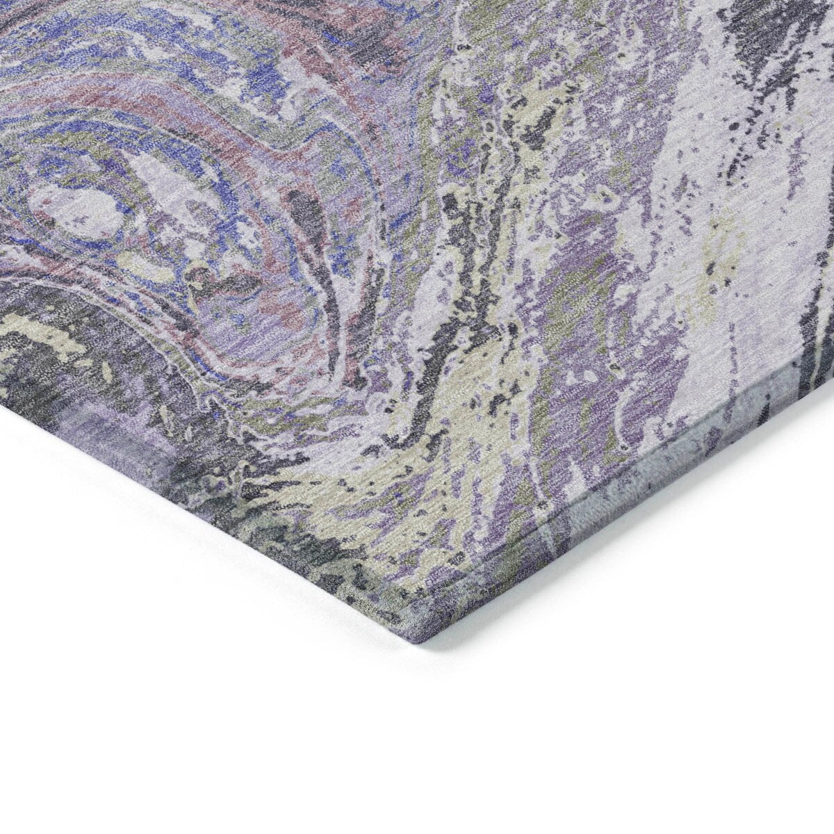 Machine Washable Indoor/ Outdoor Abstract Brushstroke Chantille Rug