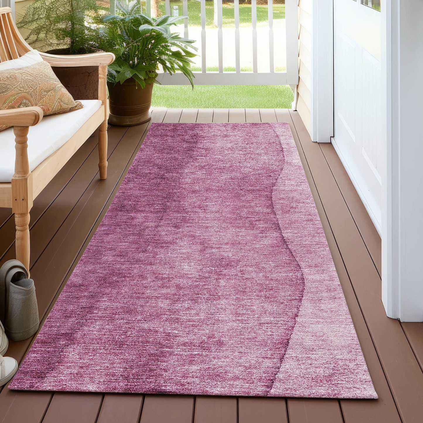 Machine Washable Indoor/ Outdoor Chantille Contemporary Ombre Rug