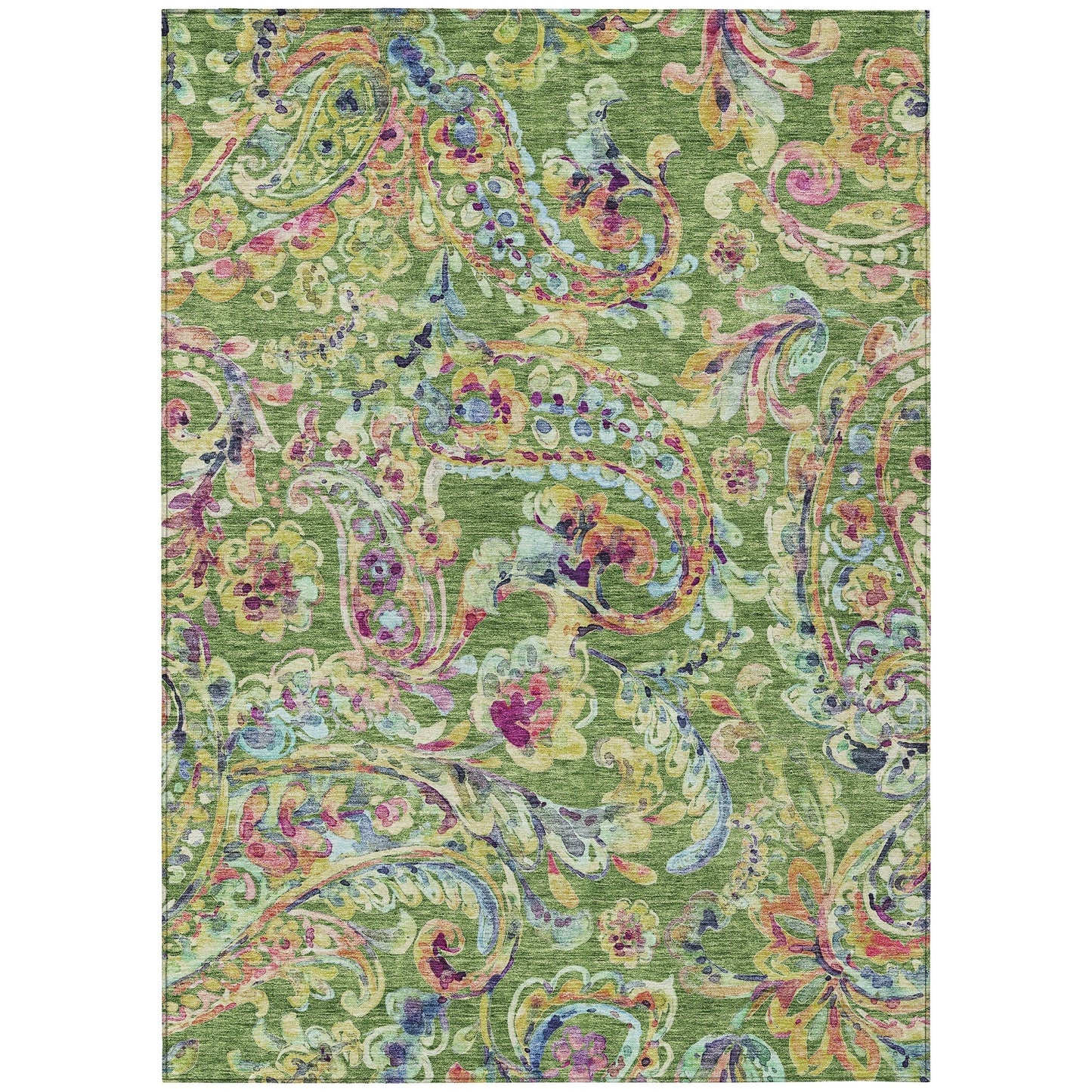 Machine Washable Indoor/ Outdoor Chantille Traditional Scroll Rug
