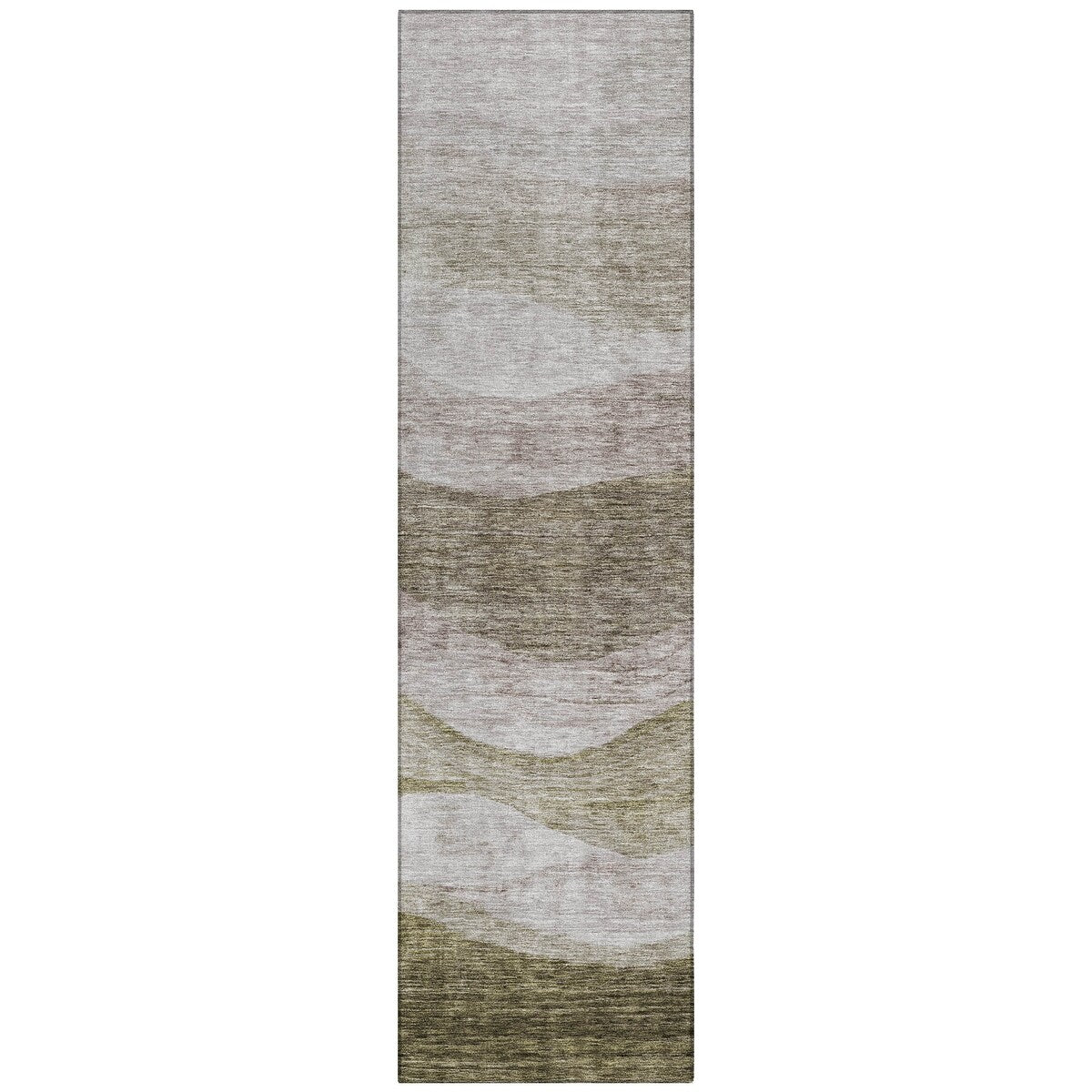 Machine Washable Indoor/ Outdoor Contemporary Waves Chantille Rug