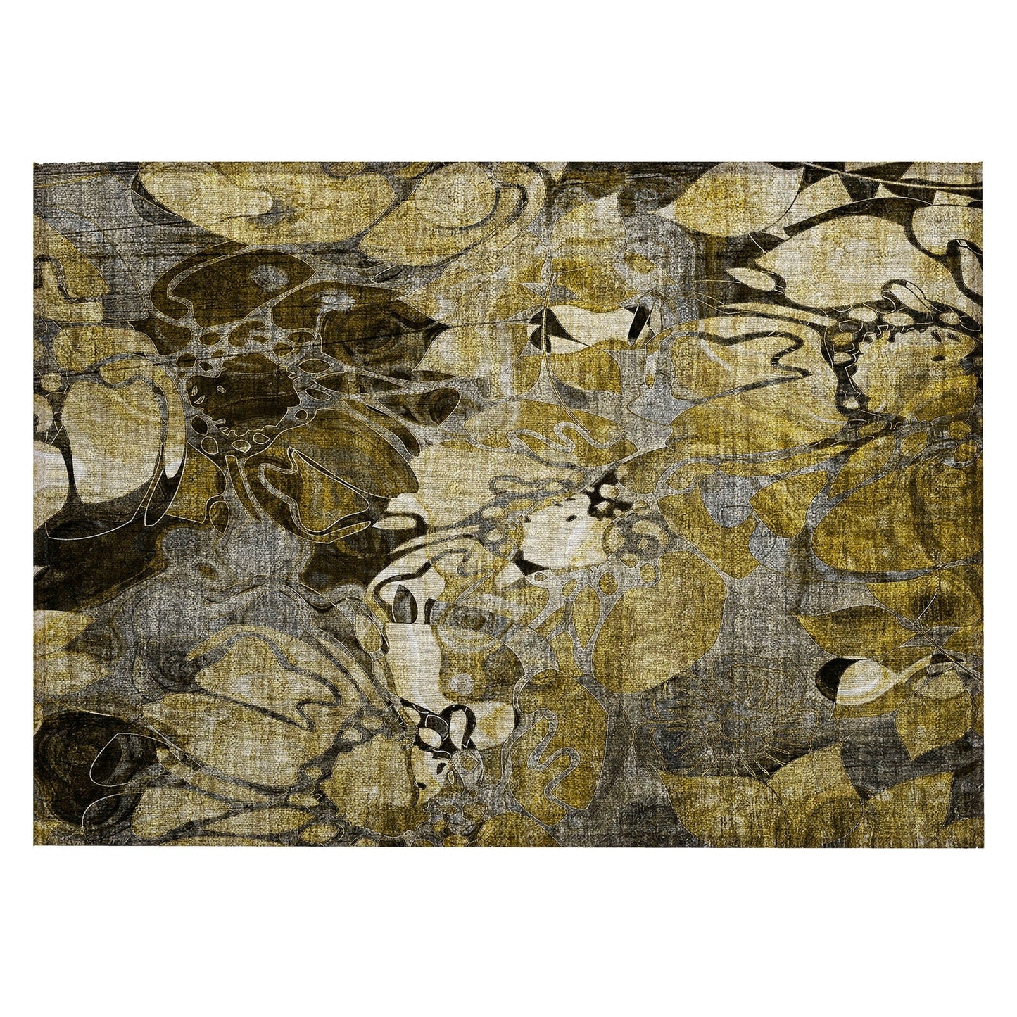 Machine Washable Indoor/ Outdoor Modern Floral Chantille Rug