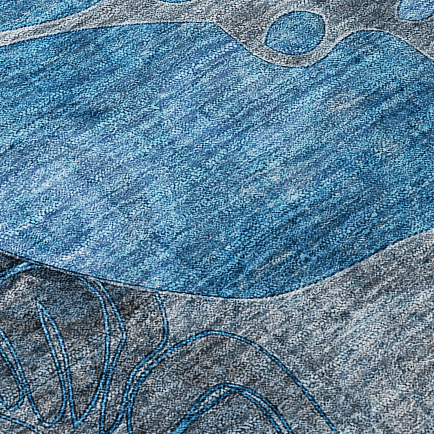 Machine Washable Indoor/ Outdoor Modern Floral Chantille Rug