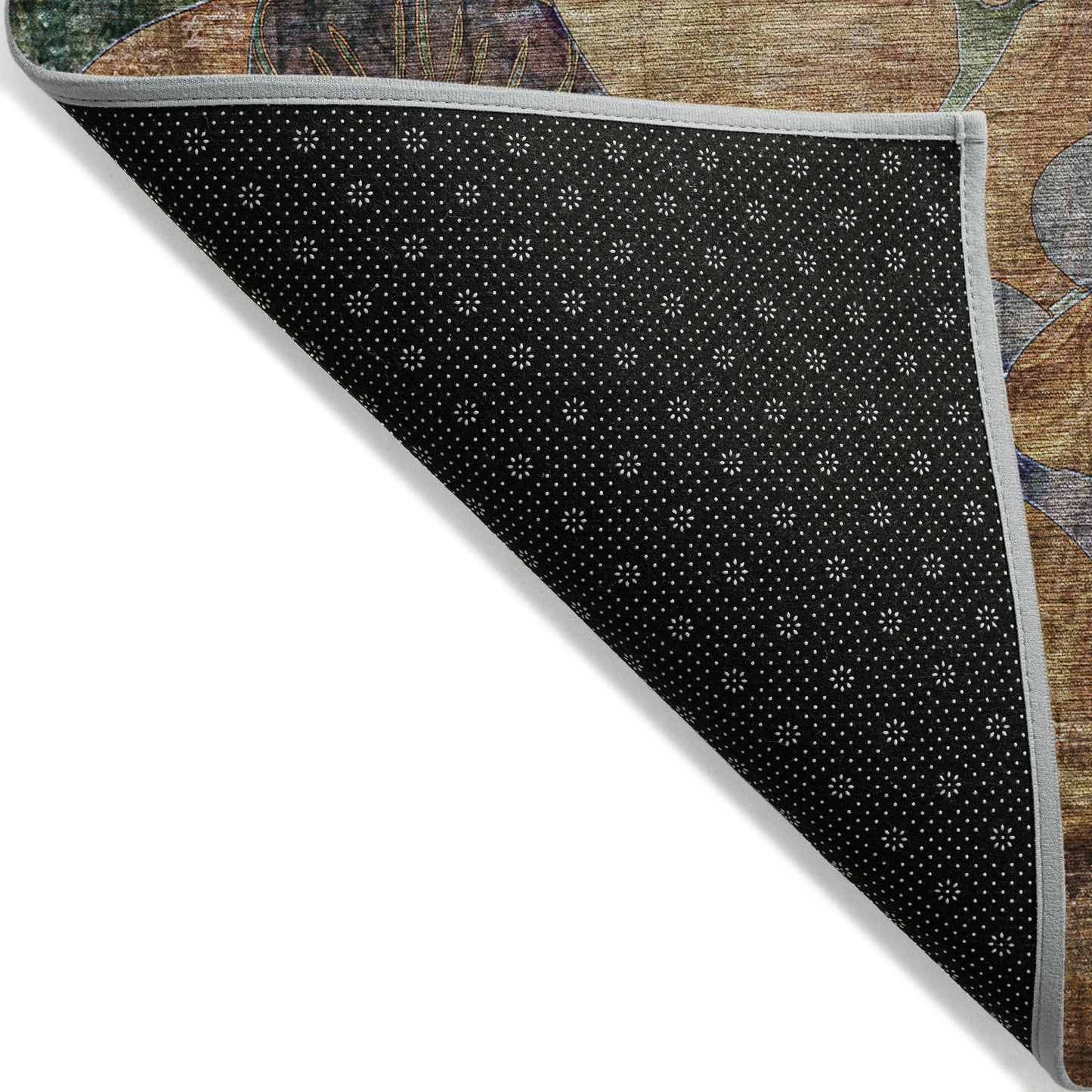 Machine Washable Indoor/ Outdoor Modern Floral Chantille Rug