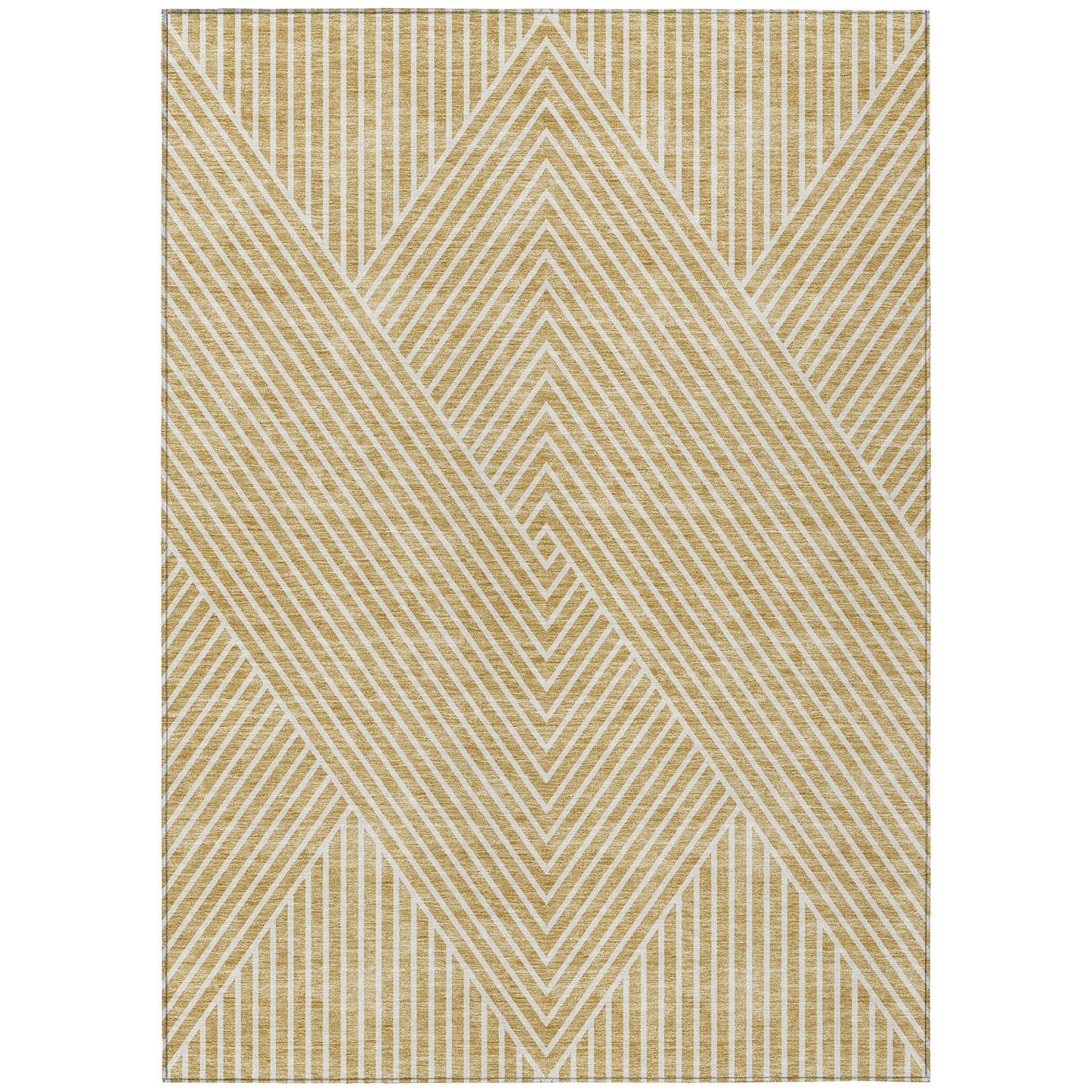 Machine Washable Indoor/ Outdoor Modern Geo Chantille Rug
