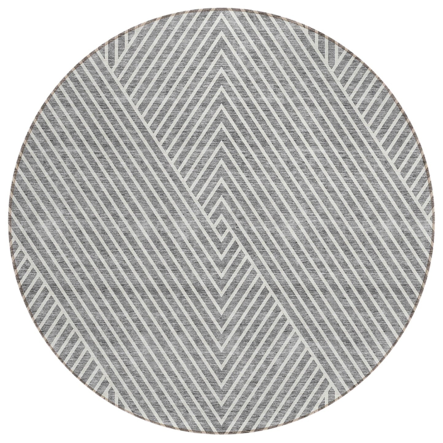 Machine Washable Indoor/ Outdoor Modern Geo Chantille Rug