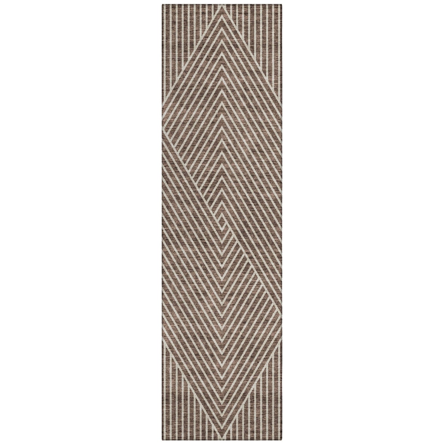 Machine Washable Indoor/ Outdoor Modern Geo Chantille Rug