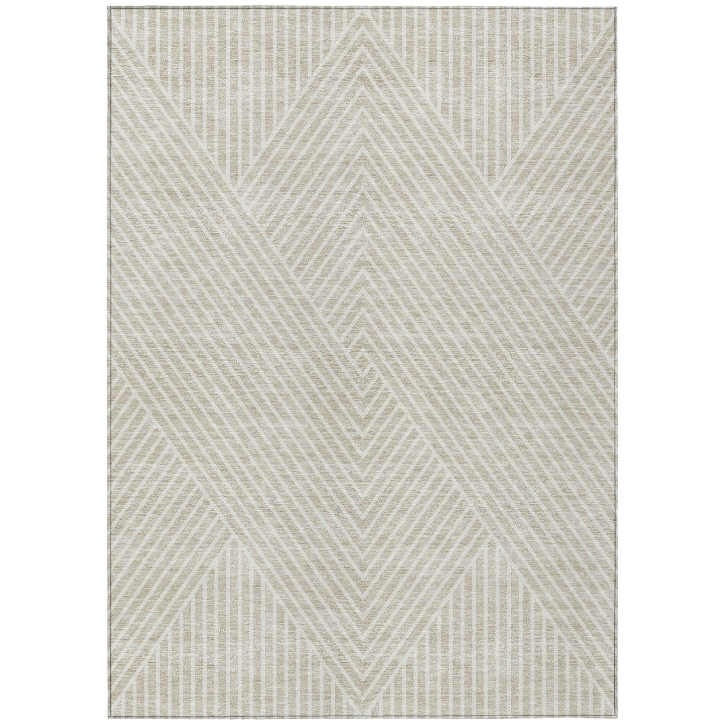Machine Washable Indoor/ Outdoor Modern Geo Chantille Rug