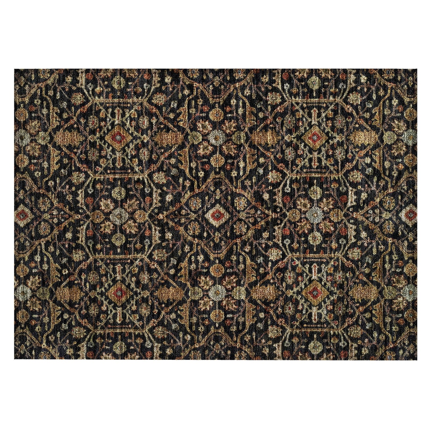 Machine Washable Indoor/ Outdoor Traditional Persian Chantille Rug