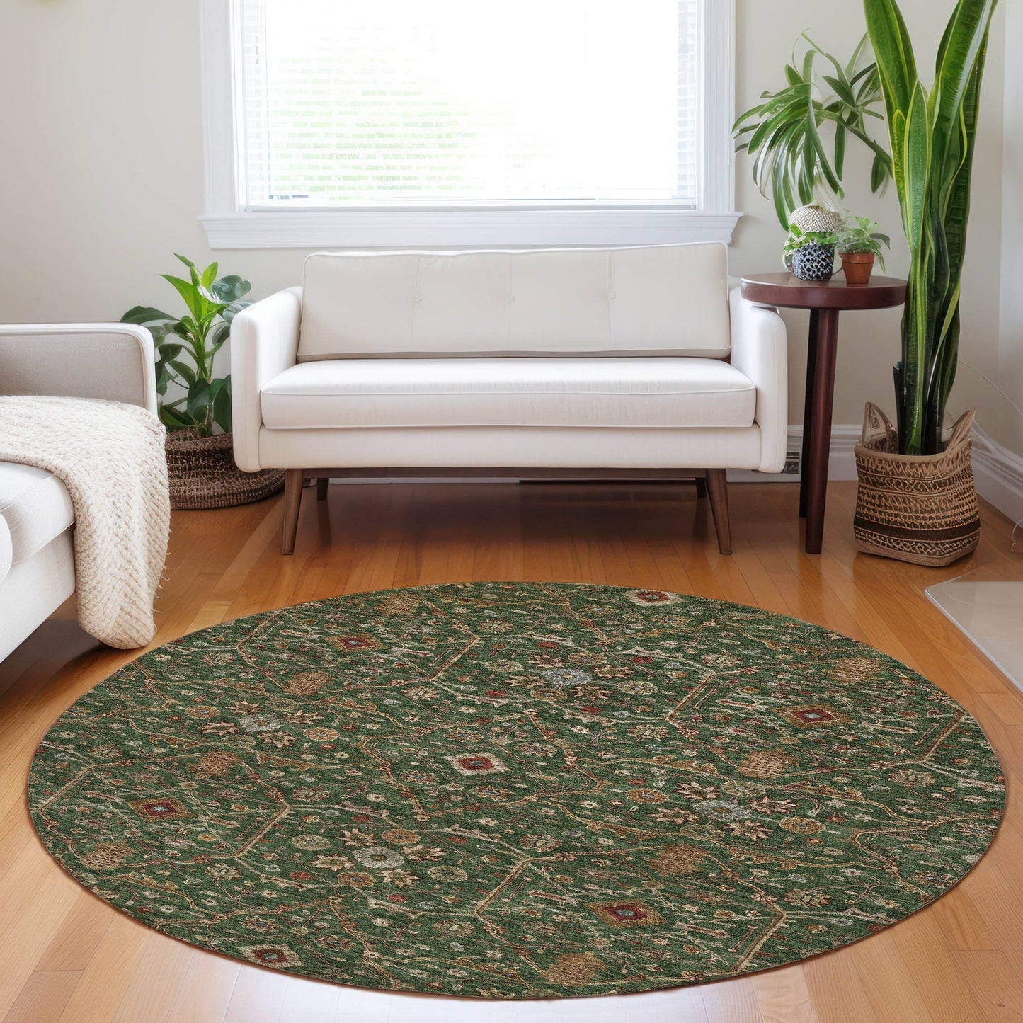 Machine Washable Indoor/ Outdoor Traditional Persian Chantille Rug