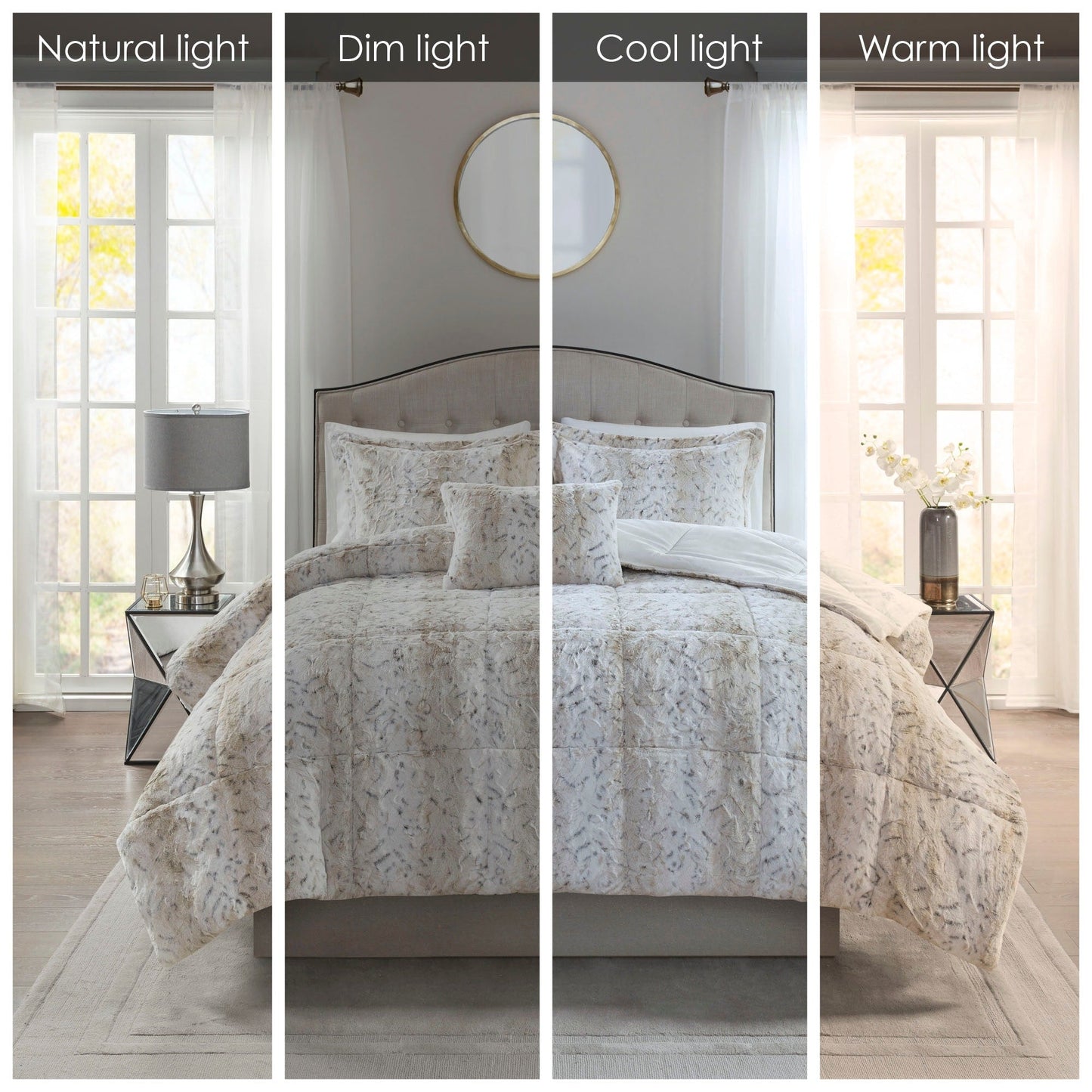 Madison Park Marselle Faux Fur Comforter Set