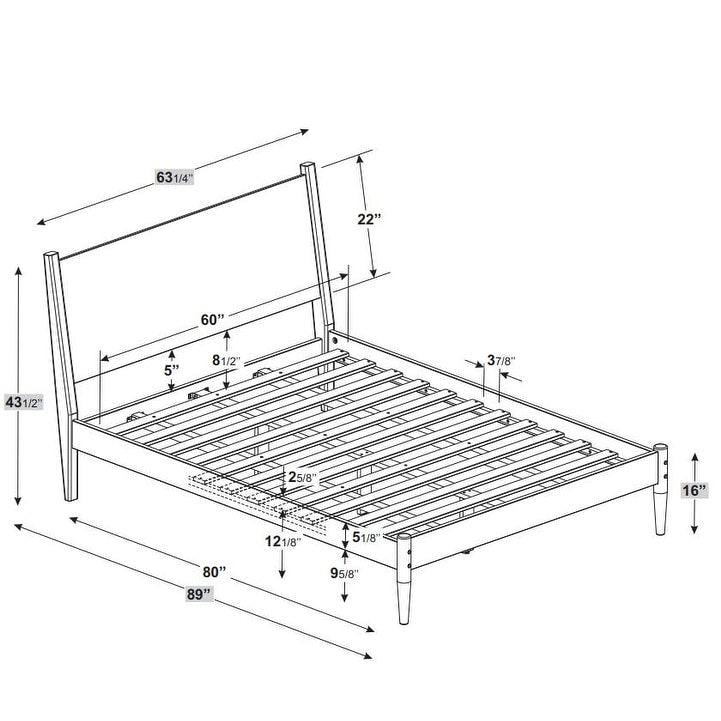 Lit à panneaux du milieu du siècle