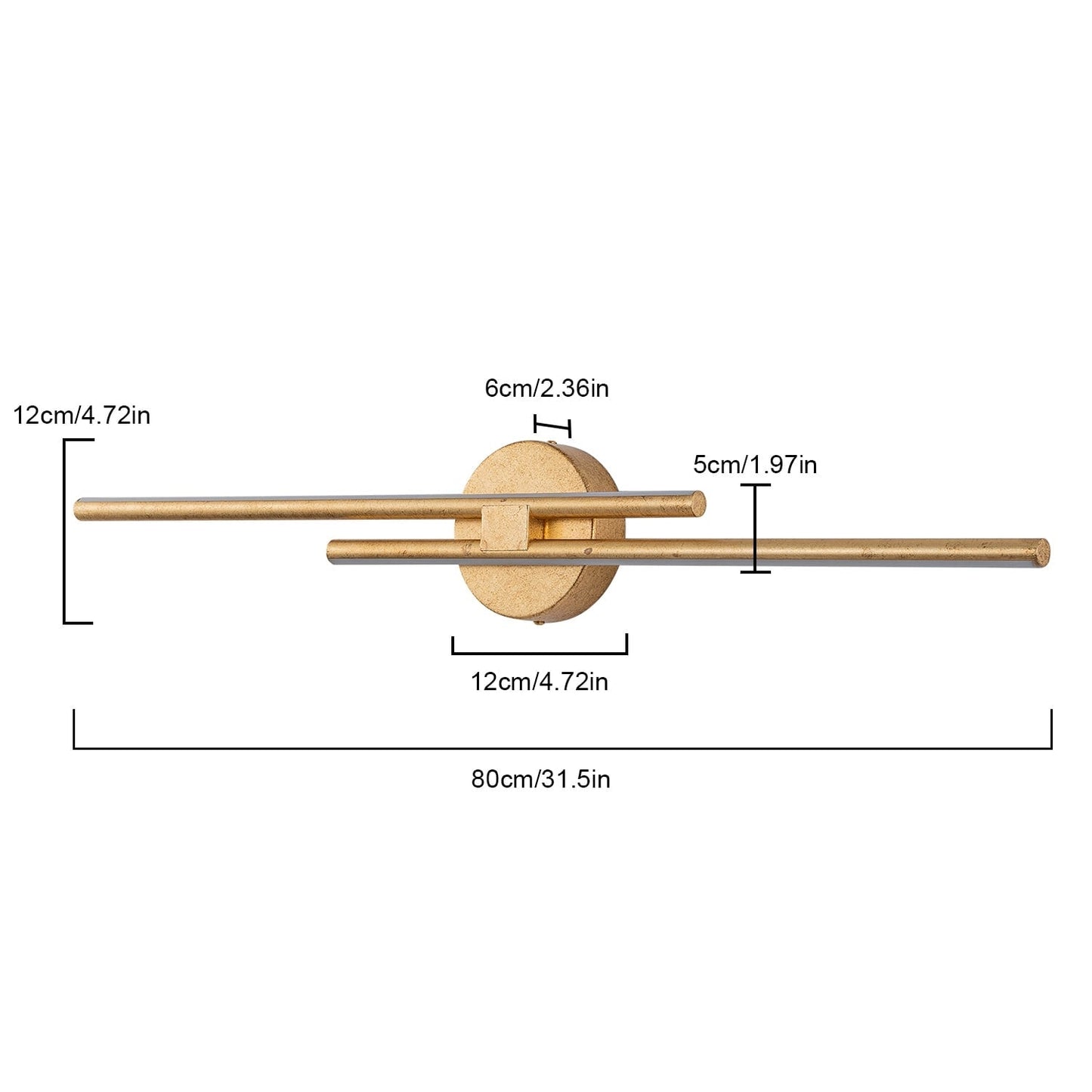 Minimalist 2-Light Dimmable LED Vanity Light Linear Metal Wall Sconce