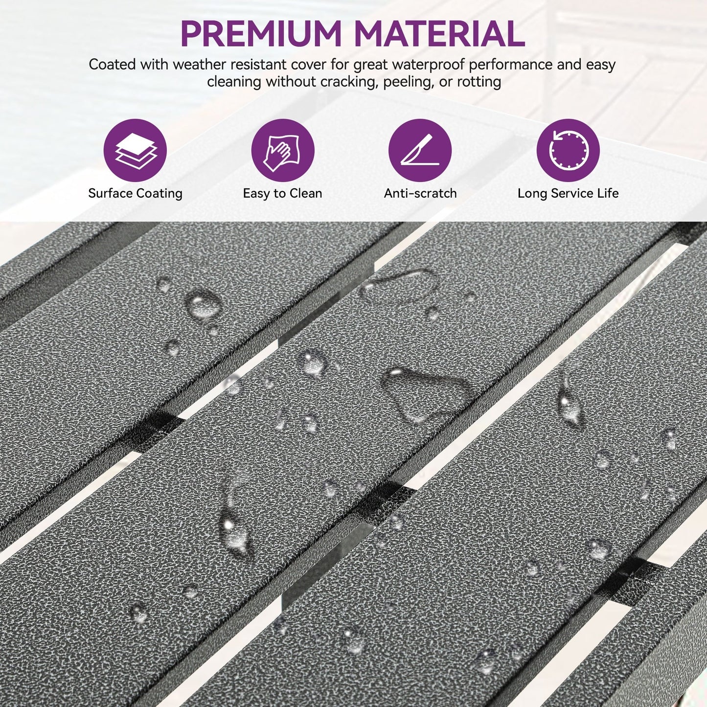 Table de bar en métal Moasis Patio avec roulettes