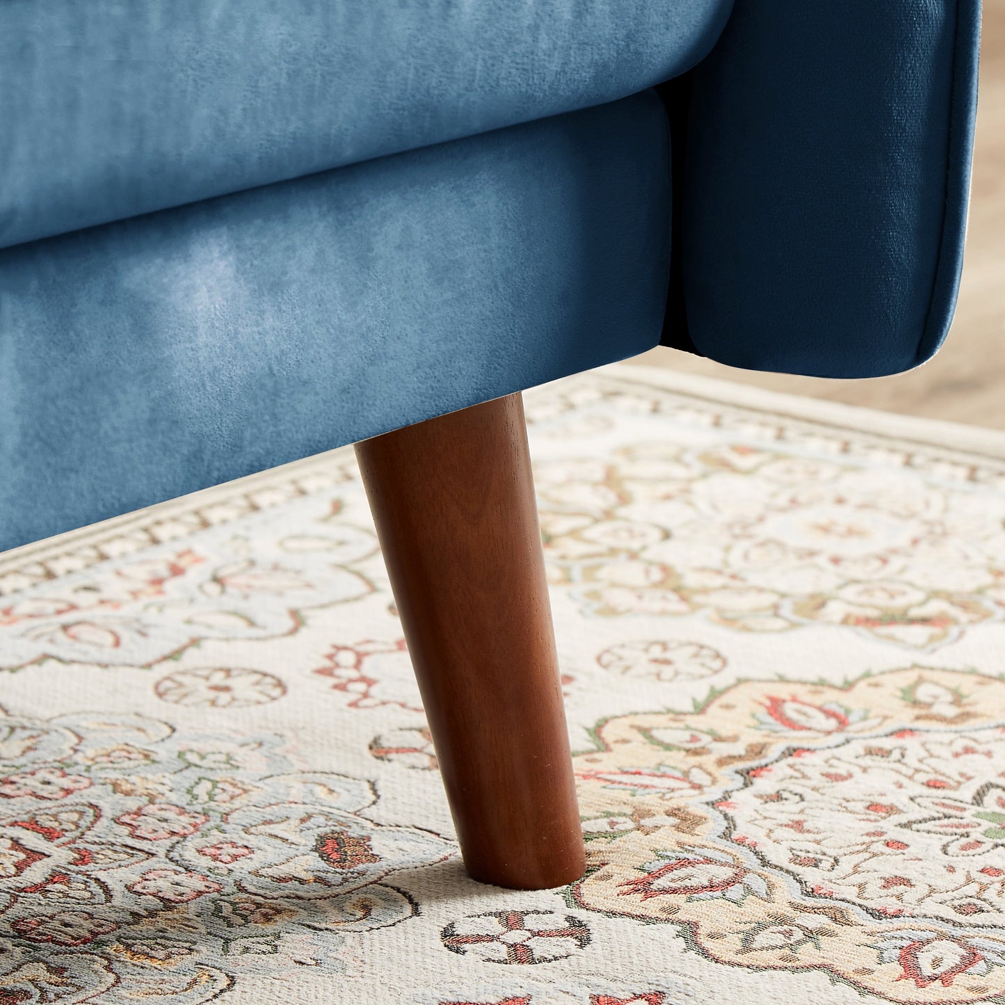 Canapé-lit futon moderne, canapé-lit convertible avec pieds fuselés en bois, 78,35 po, petit canapé à dossier divisé pour salon