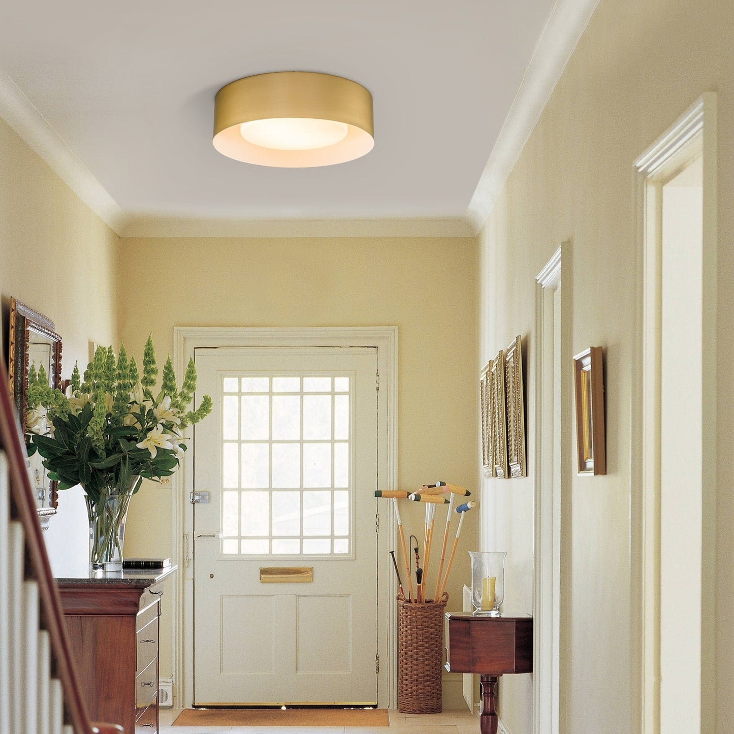 Modern Minimalist 2/3/5-Lights Metal Shaded Drum Flush Mount Ceiling Light