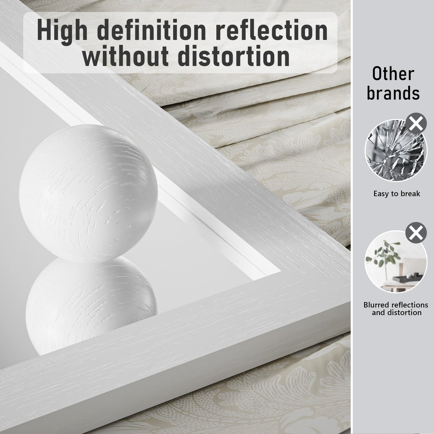 Modern Wall Mirrors, Rectangular Mirror with Wood Framed, Bathroom Mirror Barn Mirror Barn Door Mirror with Multi Size