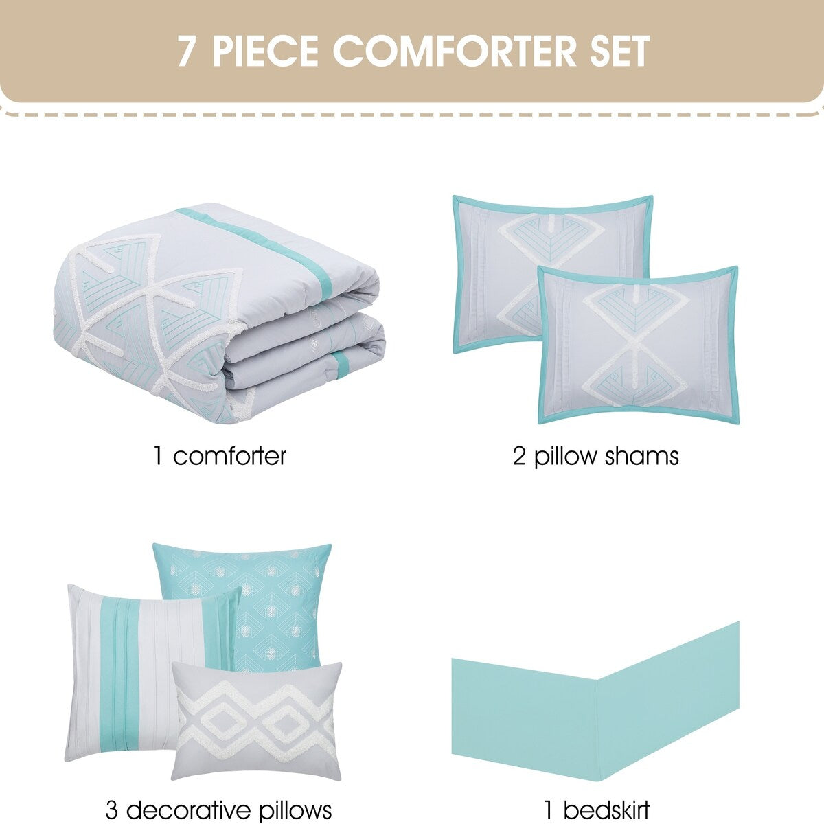 Nanshing Corina 7 Piece Terry Embroidery Comforter Set