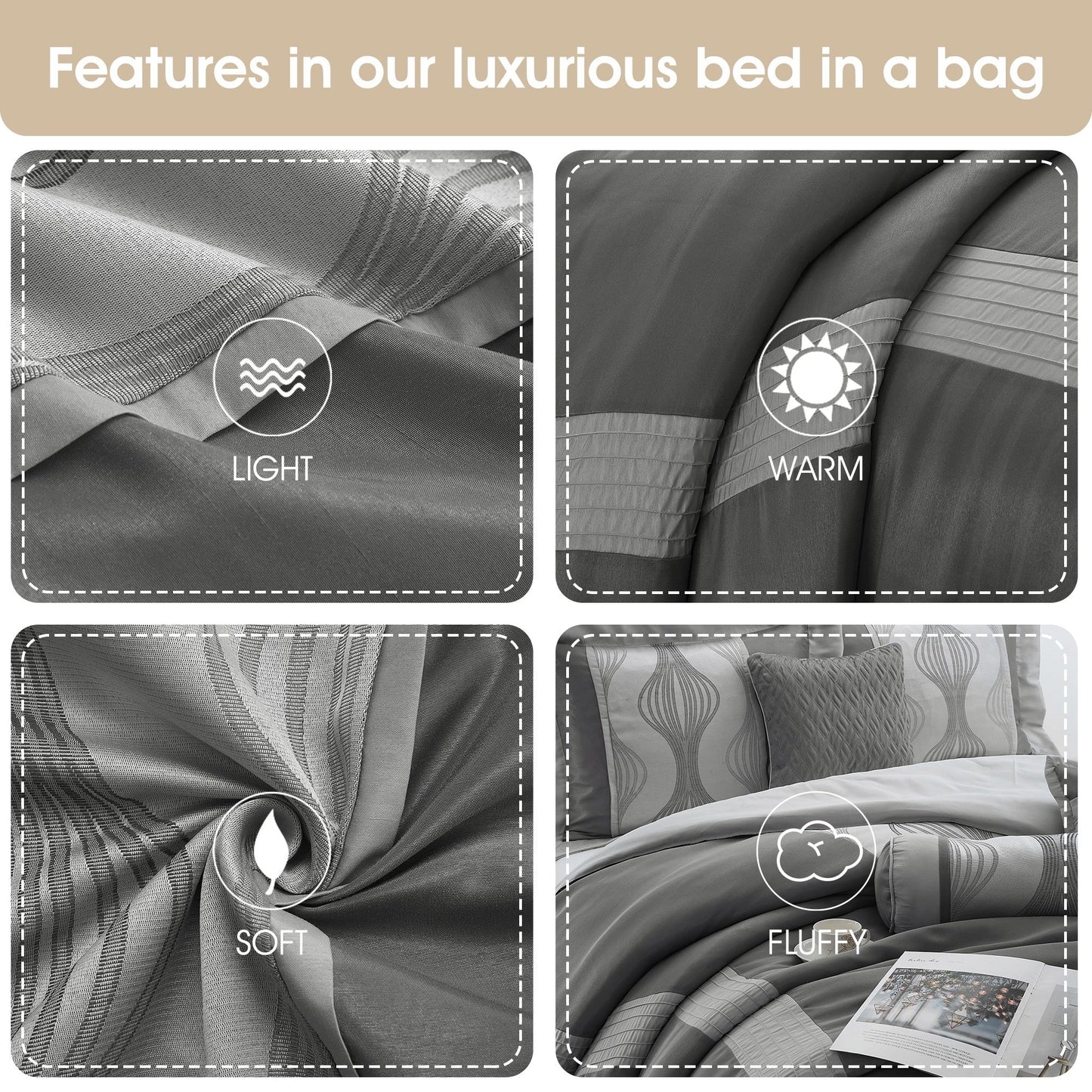 Nanshing Daniella 7-Piece Modern Geometric Comforter Set