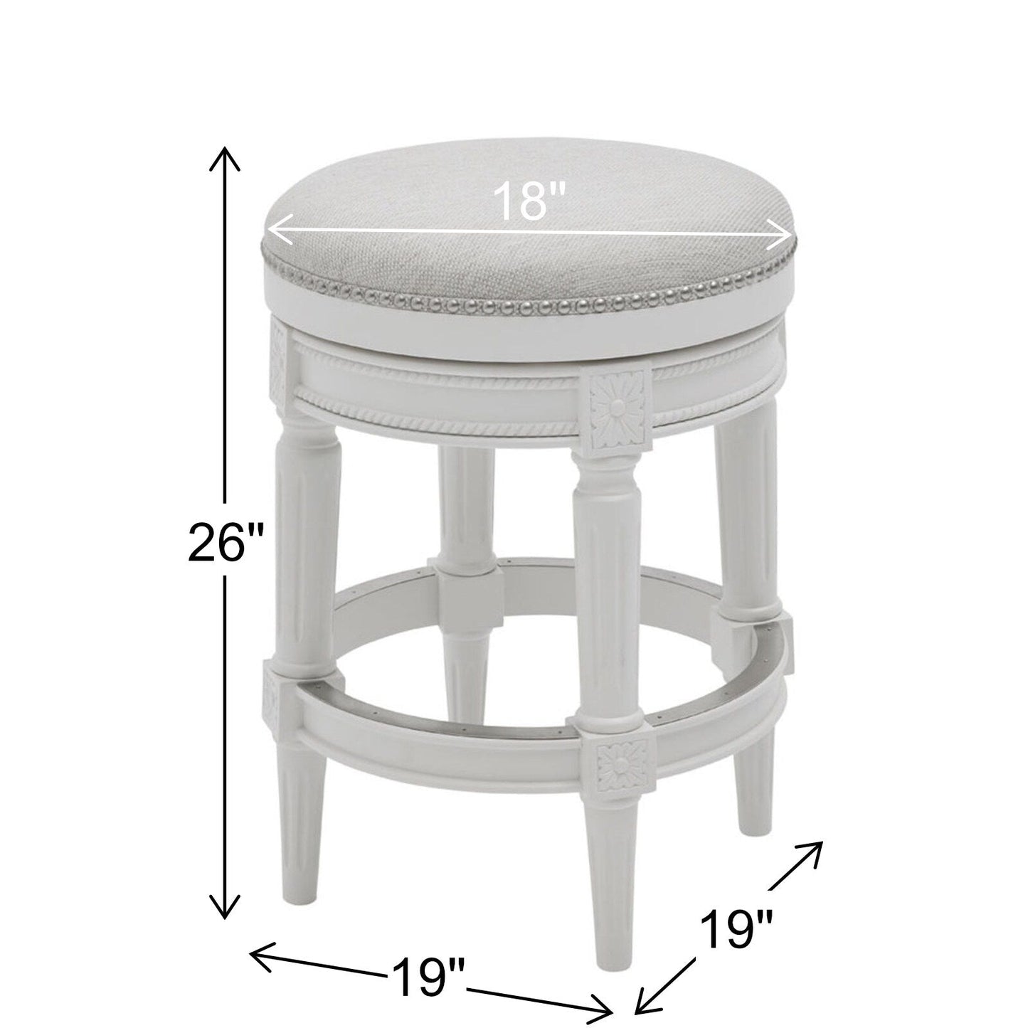 Tabouret de bar pivotant sans dossier Chapman 26 pouces de New Ridge Home Goods - Hauteur comptoir