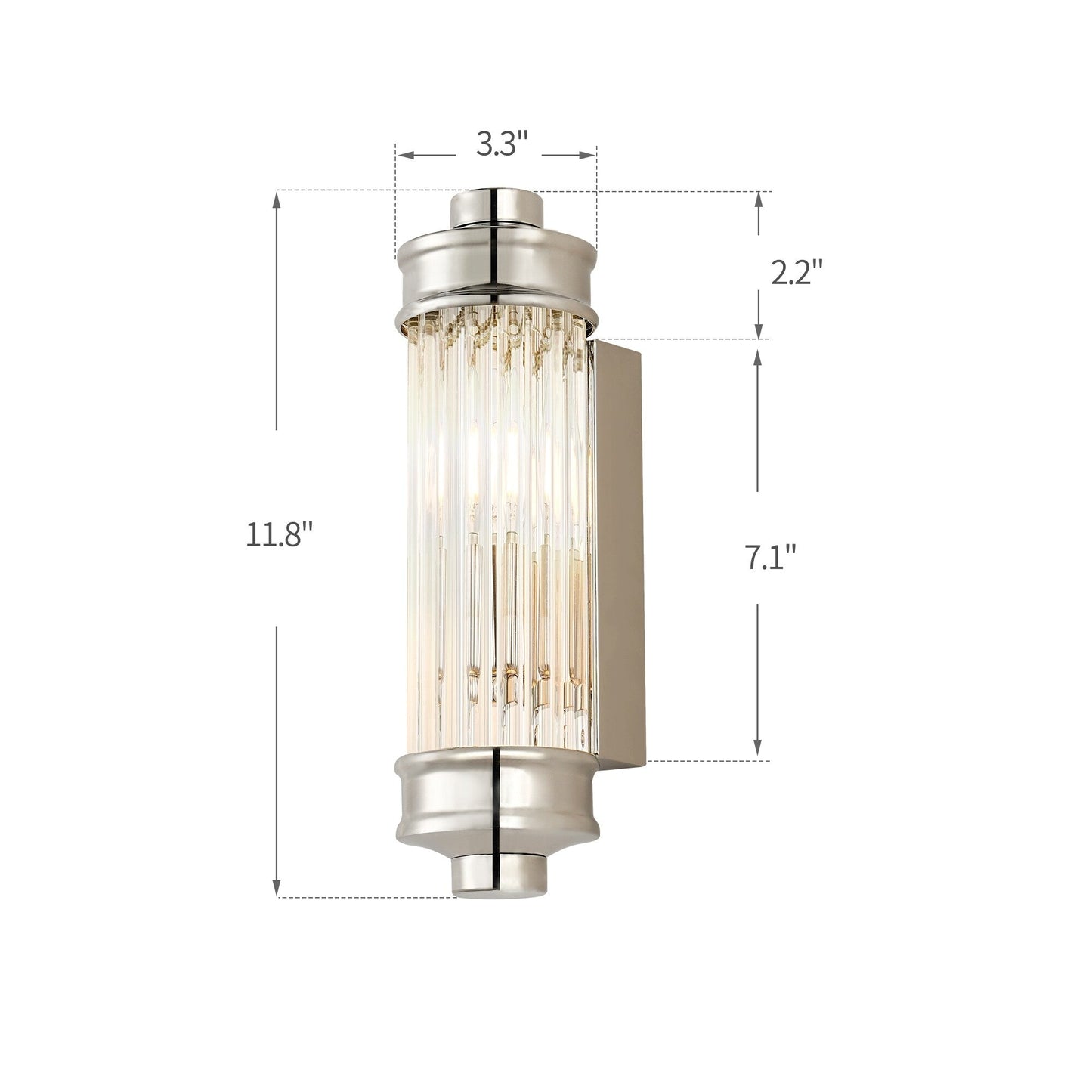 Nordic Postmodern Wall Sconce, European Wall Light in Simple Vintage Glass Crystal