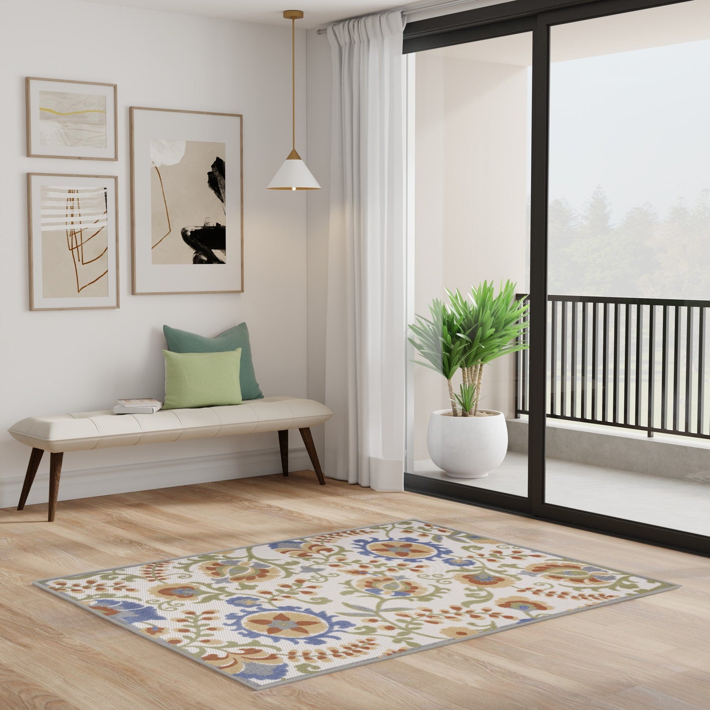 Nourison Alice Indoor/Outdoor Floral Area Rug