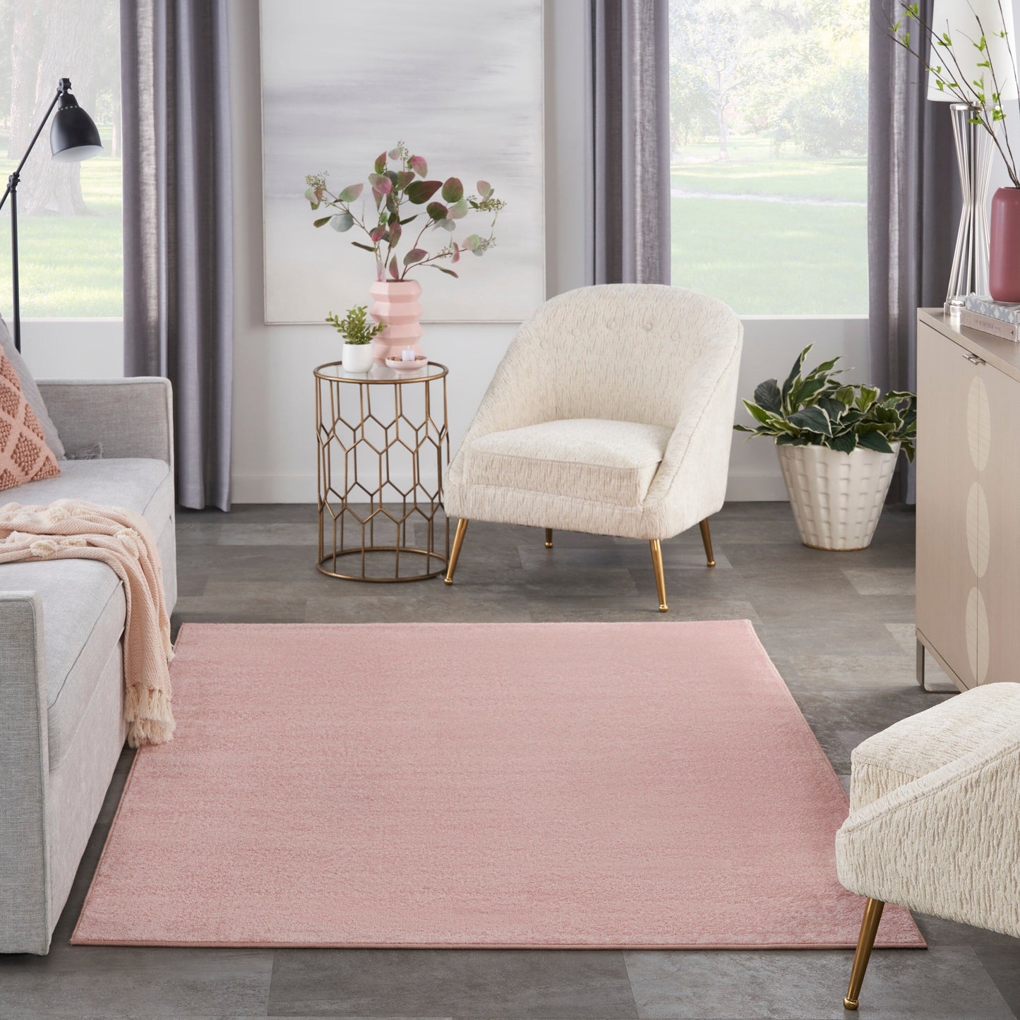 Nourison Modern Solid Indoor/Outdoor Area Rug