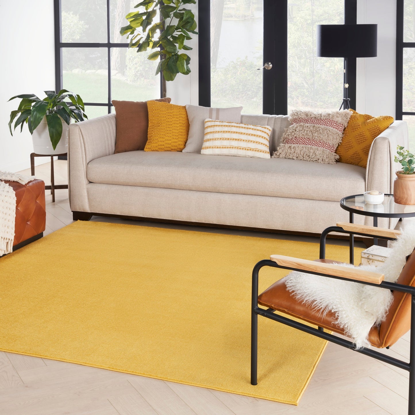 Nourison Modern Solid Indoor/Outdoor Area Rug