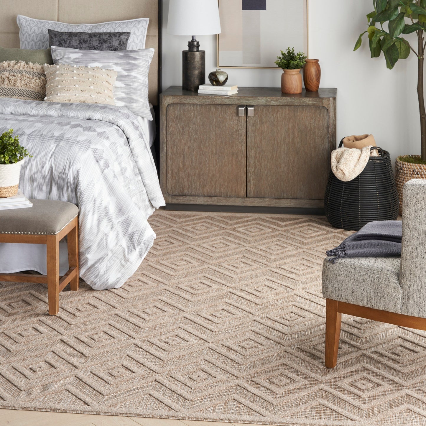 Nourison Versatile Indoor/Outdoor Geometric Flatweave Area Rug