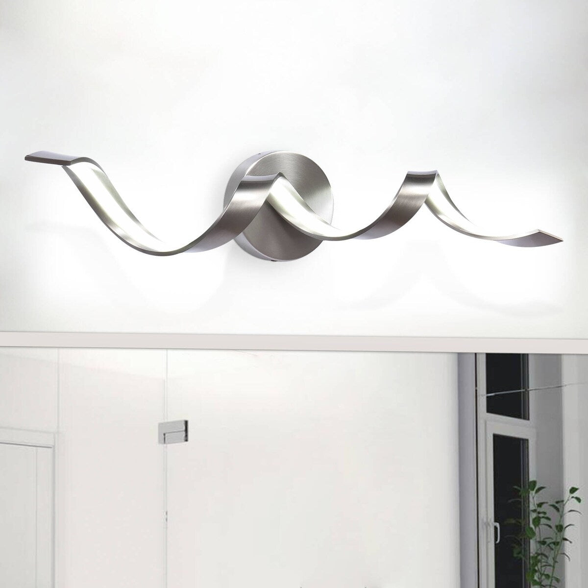 Modern Spiral Design LED Bathroom Vanity Light Dimmable Wall Light