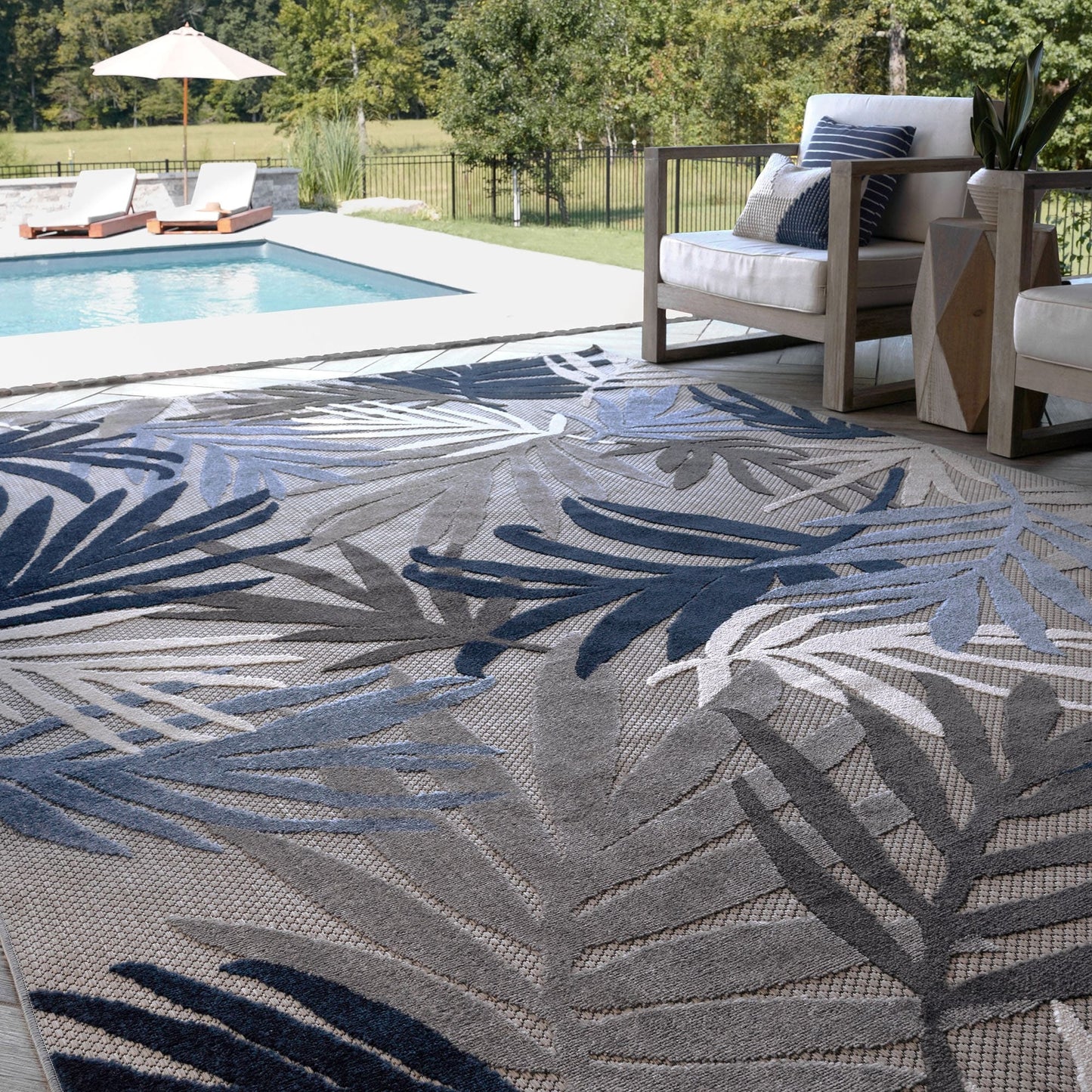 Origin Coastal Floral Indoor/Outdoor Area Rug.