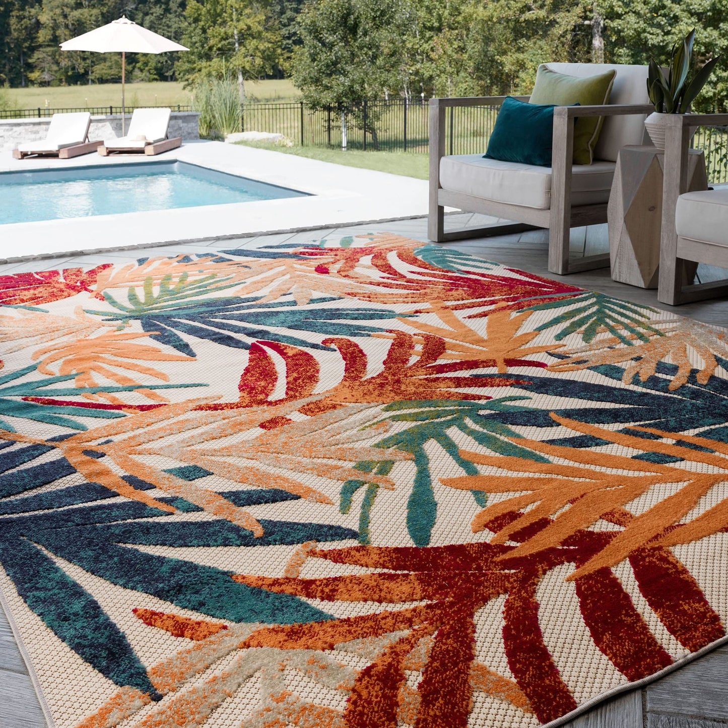 Origin Coastal Floral Indoor/Outdoor Area Rug.