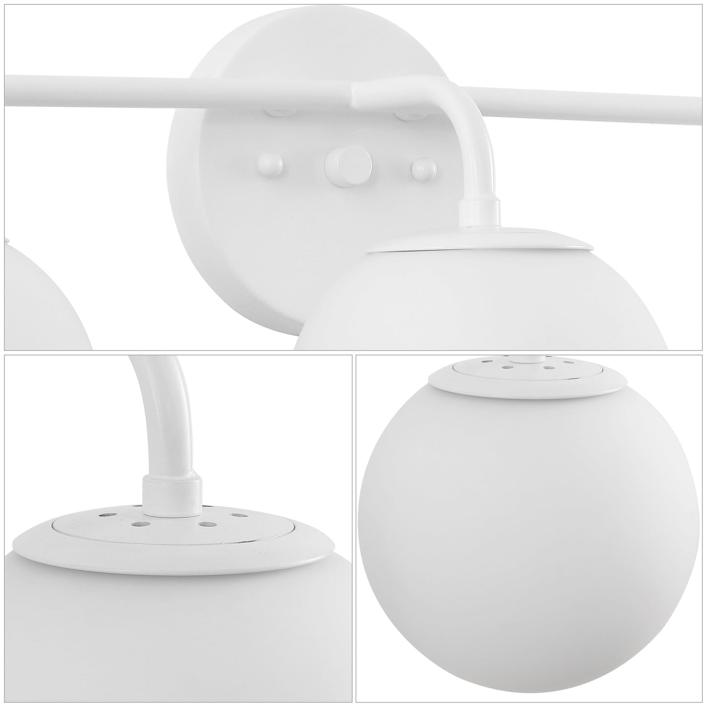 Globe Metal/Frosted Glass Modern LED Vanity, by JONATHAN Y