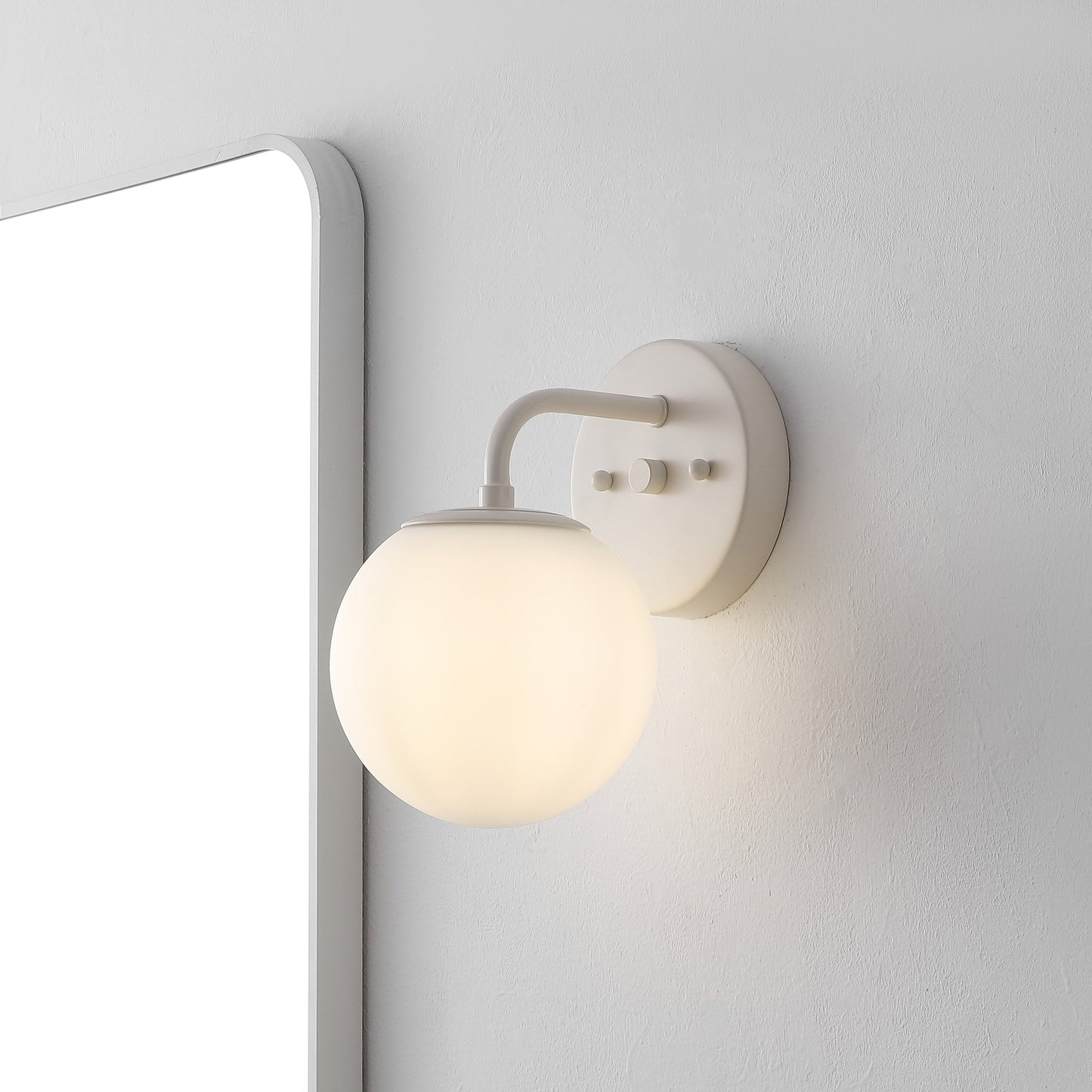 Globe Metal/Frosted Glass Modern LED Vanity, by JONATHAN Y