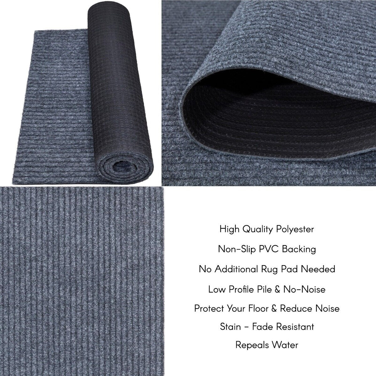 Outdoor/Indoor Custom Size Carpet Runner Rug 36'' wide x your choice of length with Non-Slip PVC Backing